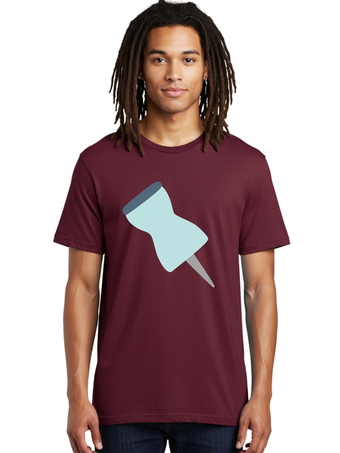 Thumbtack-1 Men'S Graphic Tee, 100% Cotton, Comfortable Casual Summer Wear, Machine Washable, Thumbtack, Push Pin, Office Supplies, Stationery, Pin, Tack, Drawing Pin, Office Accessory, Desktop Item, Organizational Tool Aac127 19