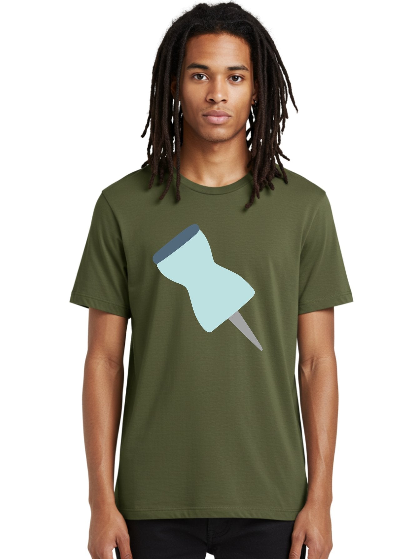 Thumbtack-1 Men'S Graphic Tee, 100% Cotton, Comfortable Casual Summer Wear, Machine Washable, Thumbtack, Push Pin, Office Supplies, Stationery, Pin, Tack, Drawing Pin, Office Accessory, Desktop Item, Organizational Tool Aac127 22