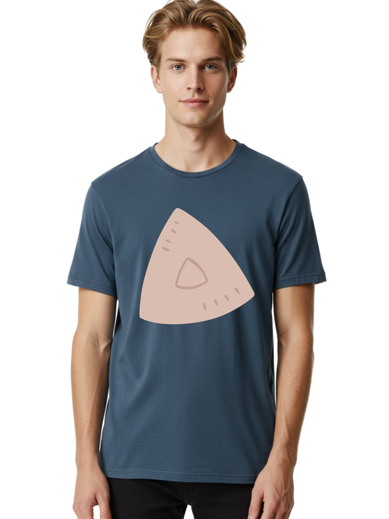 Triangle Men'S Graphic Tee, 100% Cotton, Comfortable Casual Summer Wear, Machine Washable, Tricorn Hat, Pirate Hat, Historical Fashion, 18Th Century Style, Cartoon Illustration, Minimalist Design, Simple Shapes, Muted Colors, Vintage Accessory Aac129 20