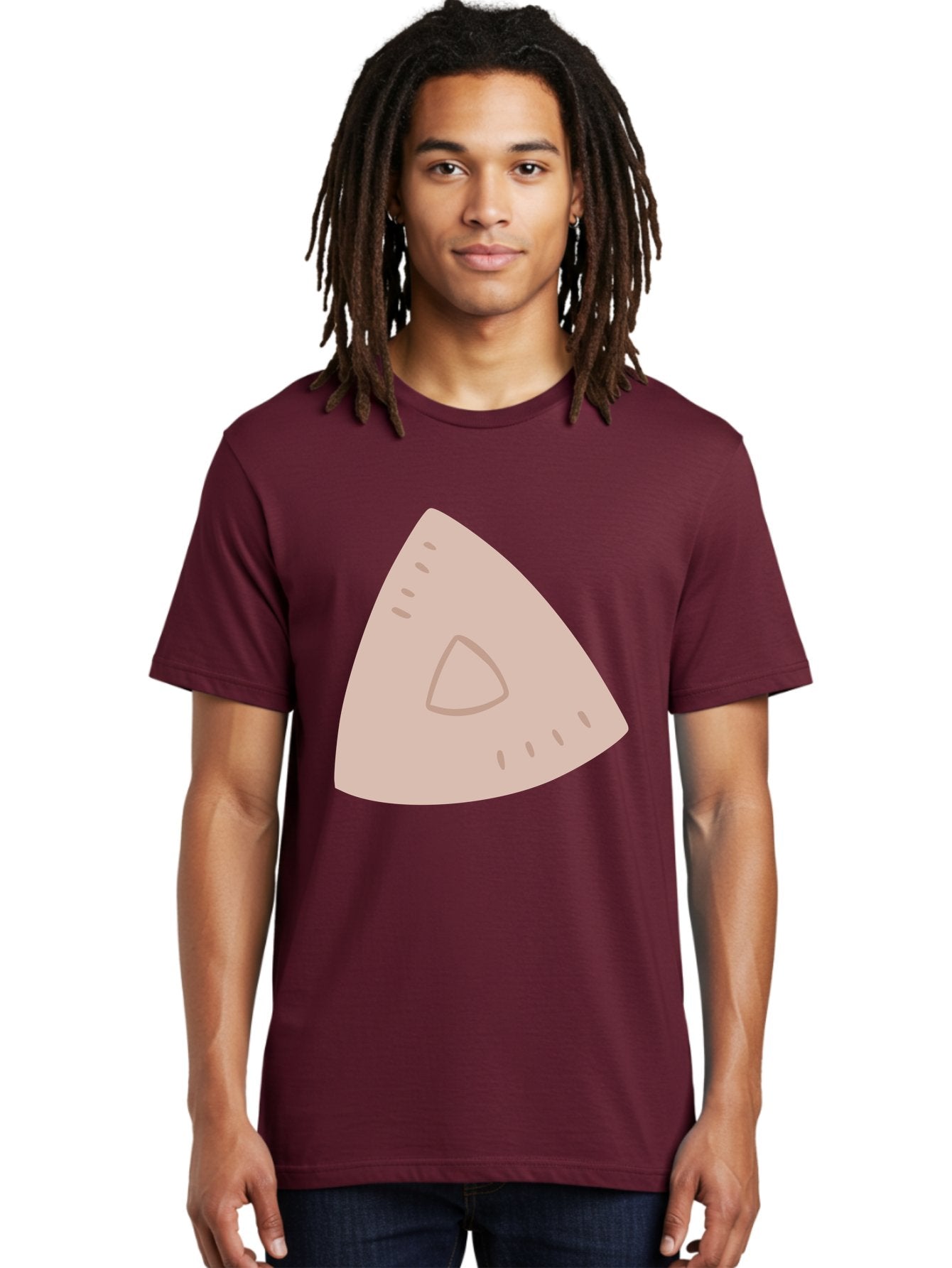Triangle Men'S Graphic Tee, 100% Cotton, Comfortable Casual Summer Wear, Machine Washable, Tricorn Hat, Pirate Hat, Historical Fashion, 18Th Century Style, Cartoon Illustration, Minimalist Design, Simple Shapes, Muted Colors, Vintage Accessory Aac129 23