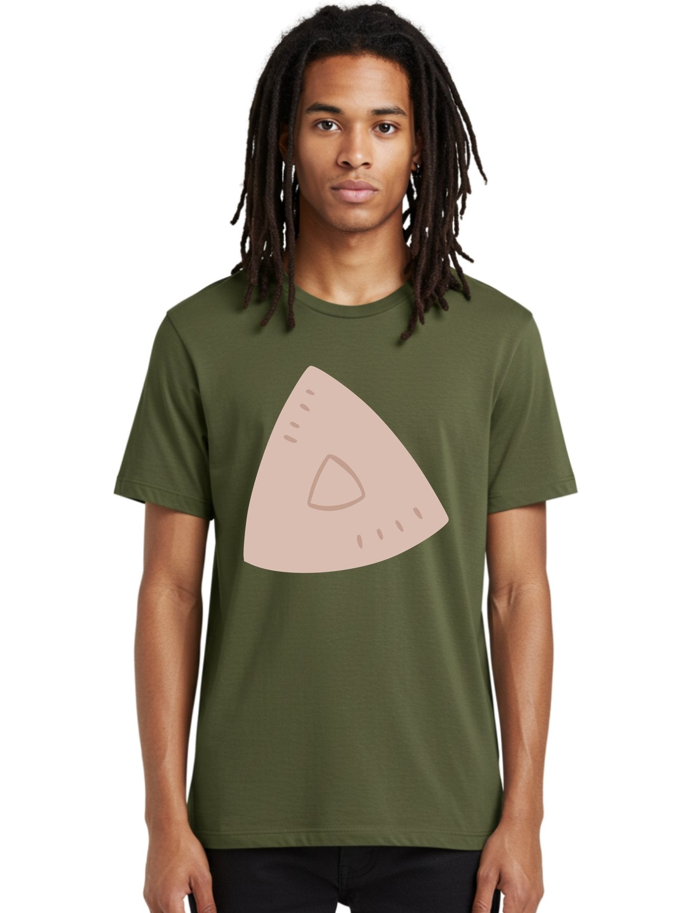 Triangle Men'S Graphic Tee, 100% Cotton, Comfortable Casual Summer Wear, Machine Washable, Tricorn Hat, Pirate Hat, Historical Fashion, 18Th Century Style, Cartoon Illustration, Minimalist Design, Simple Shapes, Muted Colors, Vintage Accessory Aac129 29