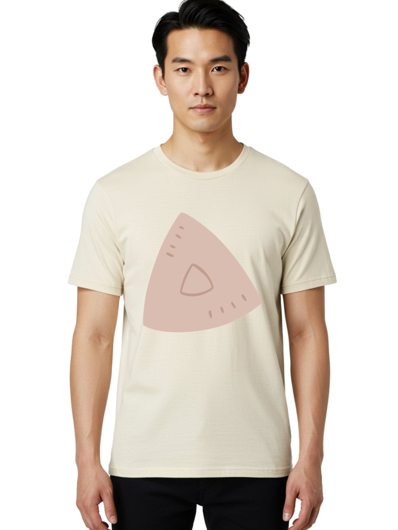 Triangle Men'S Graphic Tee, 100% Cotton, Comfortable Casual Summer Wear, Machine Washable, Tricorn Hat, Pirate Hat, Historical Fashion, 18Th Century Style, Cartoon Illustration, Minimalist Design, Simple Shapes, Muted Colors, Vintage Accessory Aac129 30