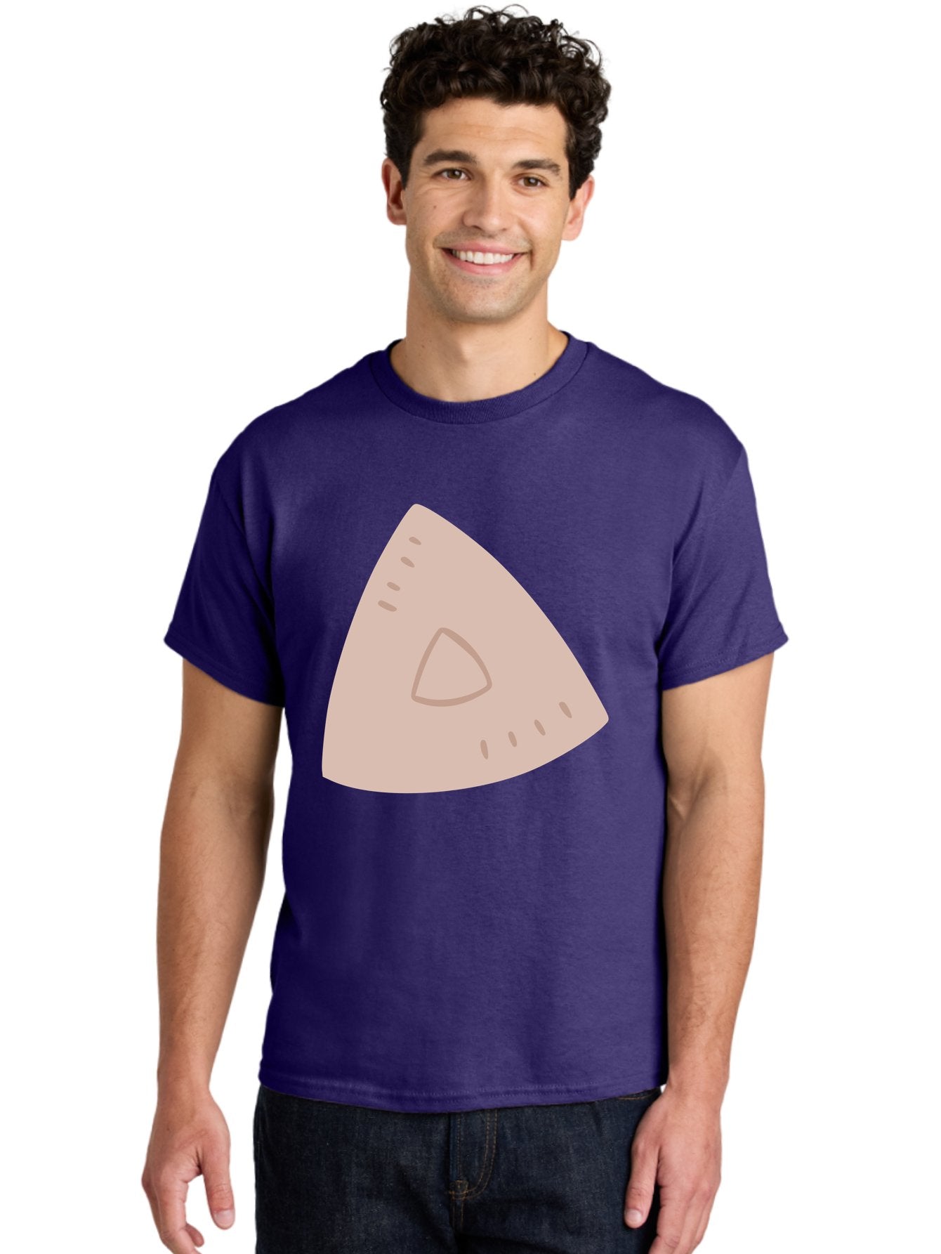 Triangle Men'S Graphic Tee, 100% Cotton, Comfortable Casual Summer Wear, Machine Washable, Tricorn Hat, Pirate Hat, Historical Fashion, 18Th Century Style, Cartoon Illustration, Minimalist Design, Simple Shapes, Muted Colors, Vintage Accessory Aac129 16
