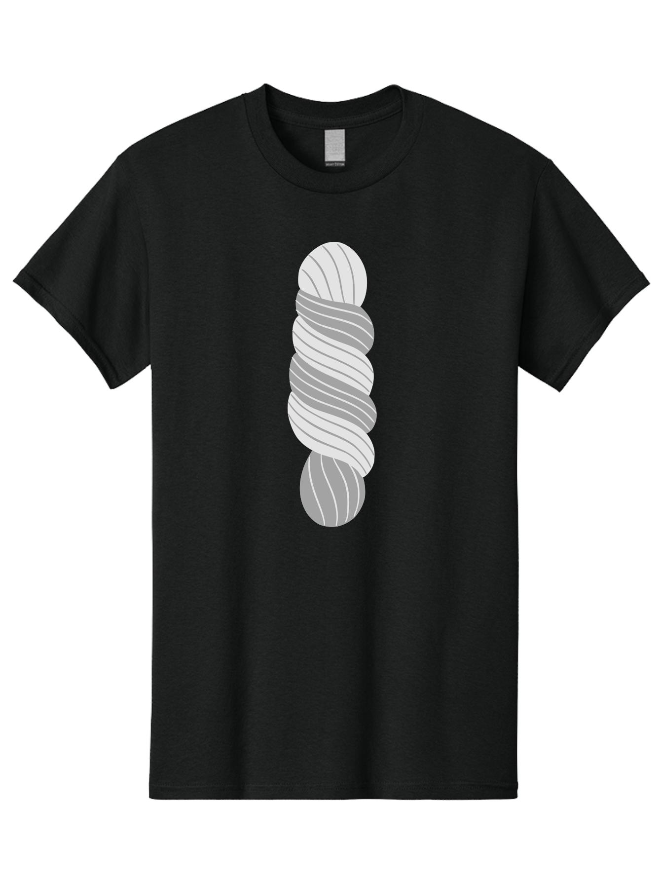 Twisted-Rope Men'S Graphic Tee, 100% Cotton, Comfortable Casual Summer Wear, Machine Washable, Twisted Yarn, Knitting Material, Gray And White Yarn, Crafting Supplies, Textile Art, Creative Hobbies, Diy Projects, Handmade Crafts Aac131 13