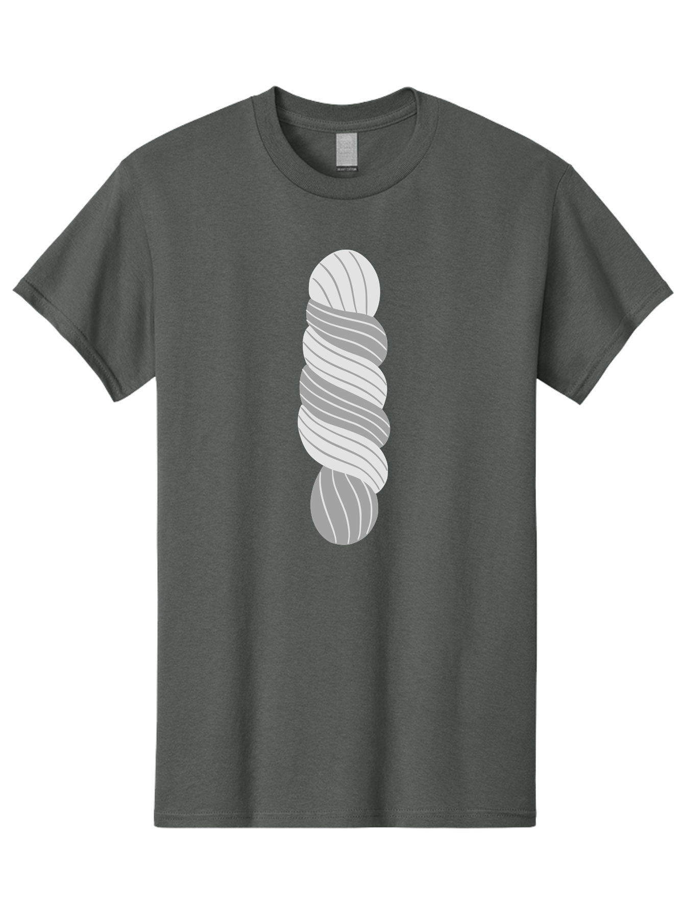 Twisted-Rope Men'S Graphic Tee, 100% Cotton, Comfortable Casual Summer Wear, Machine Washable, Twisted Yarn, Knitting Material, Gray And White Yarn, Crafting Supplies, Textile Art, Creative Hobbies, Diy Projects, Handmade Crafts Aac131 23