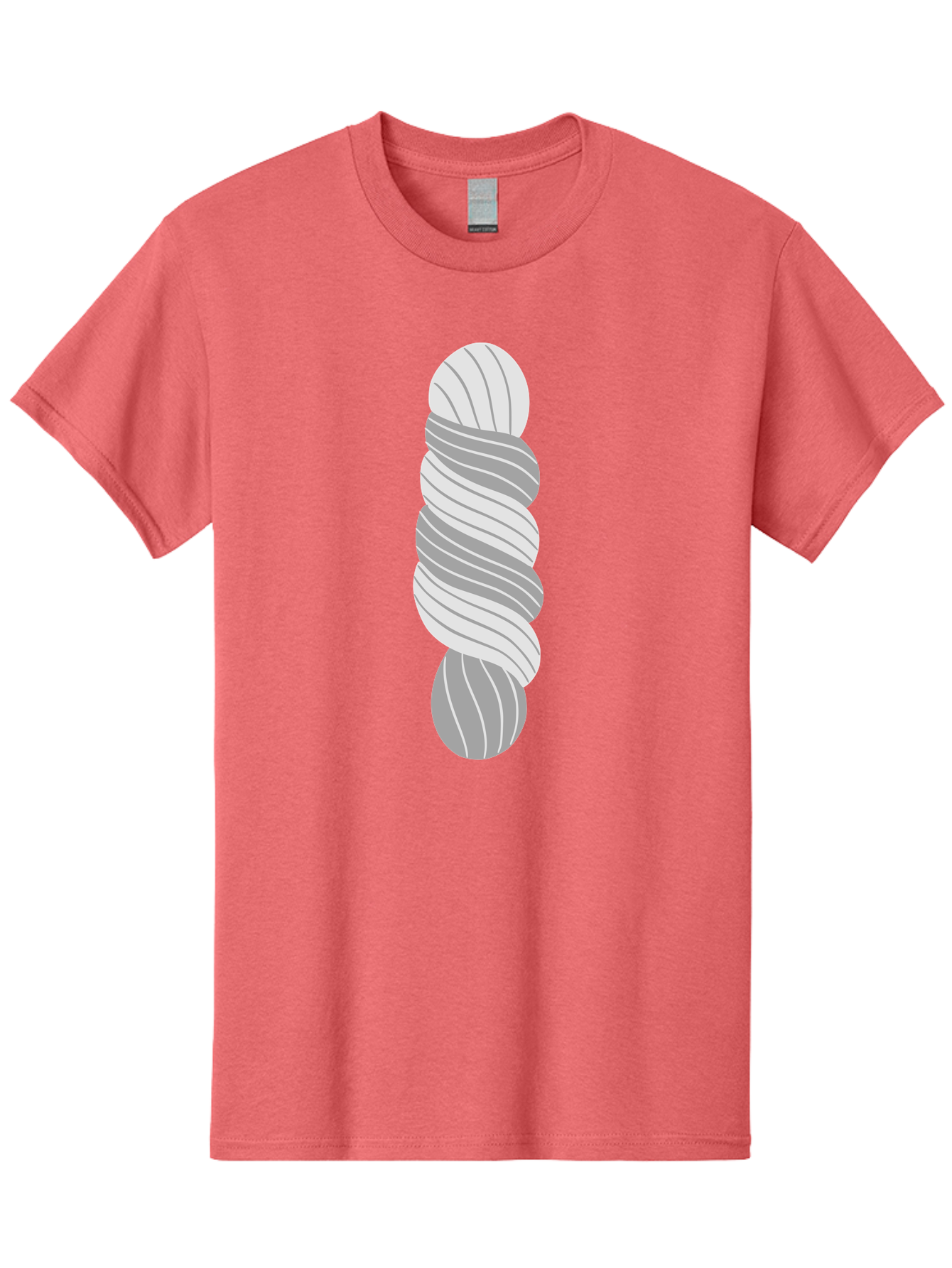 Twisted-Rope Men'S Graphic Tee, 100% Cotton, Comfortable Casual Summer Wear, Machine Washable, Twisted Yarn, Knitting Material, Gray And White Yarn, Crafting Supplies, Textile Art, Creative Hobbies, Diy Projects, Handmade Crafts Aac131 21