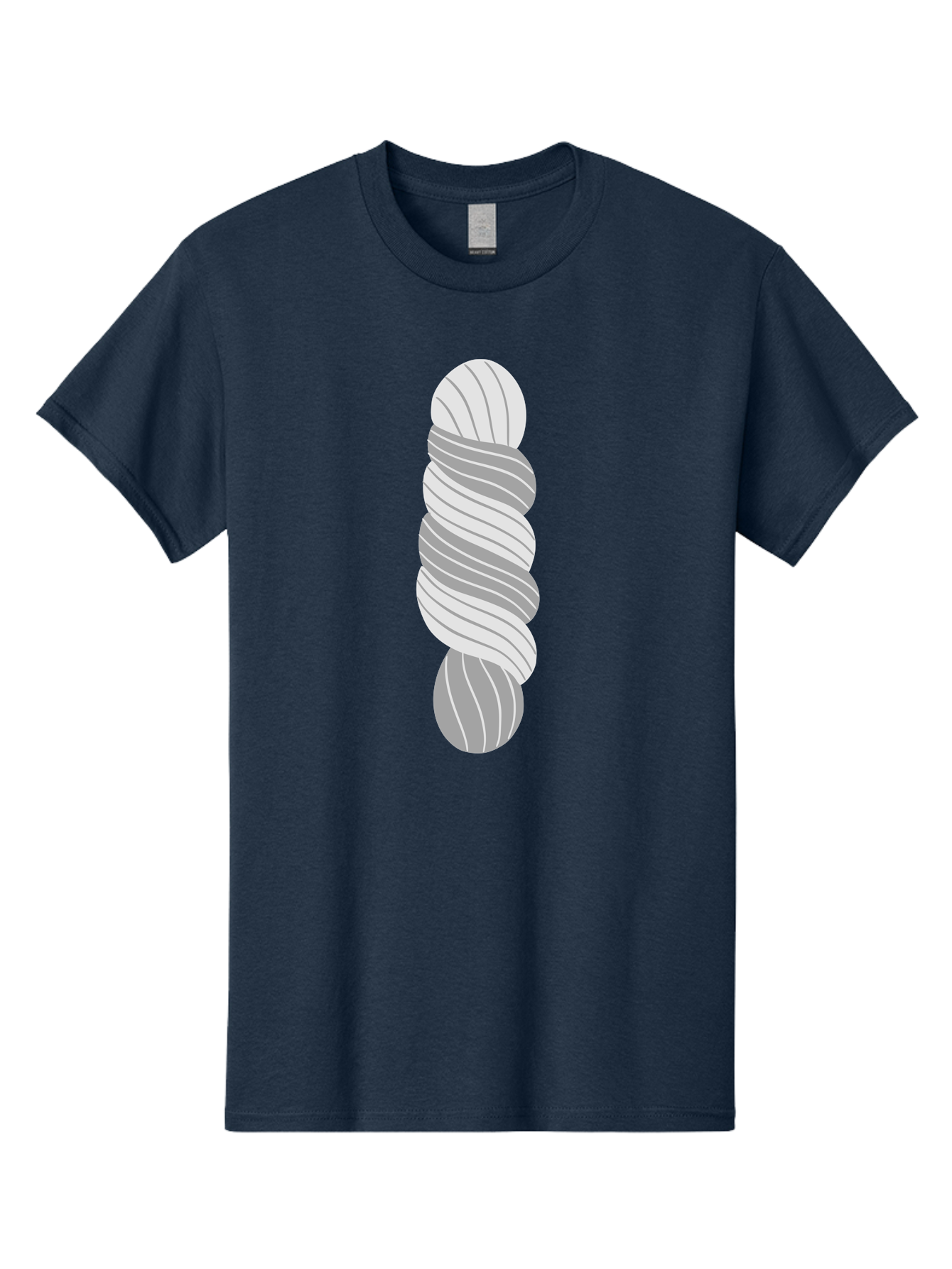 Twisted-Rope Men'S Graphic Tee, 100% Cotton, Comfortable Casual Summer Wear, Machine Washable, Twisted Yarn, Knitting Material, Gray And White Yarn, Crafting Supplies, Textile Art, Creative Hobbies, Diy Projects, Handmade Crafts Aac131 5