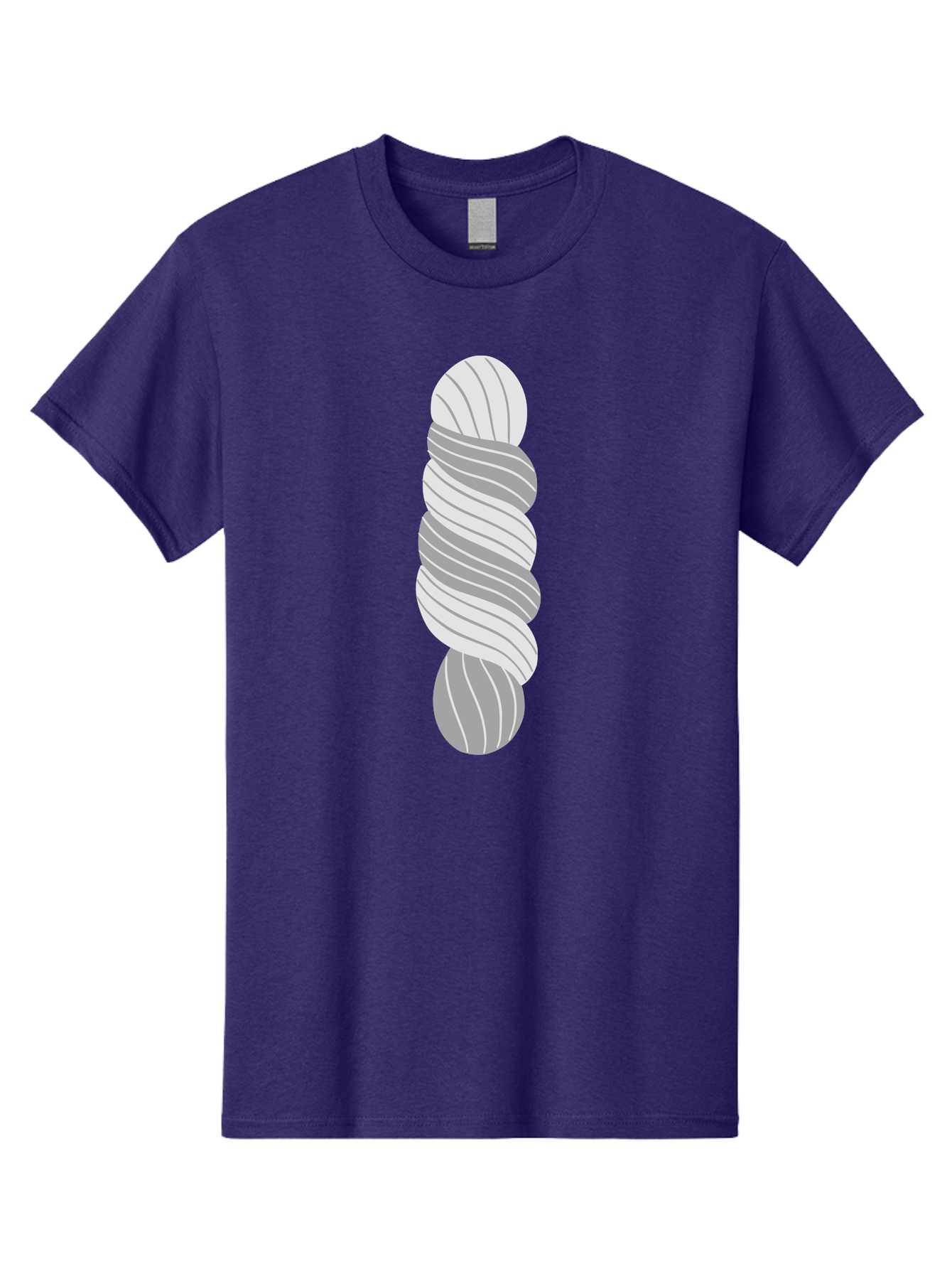 Twisted-Rope Men'S Graphic Tee, 100% Cotton, Comfortable Casual Summer Wear, Machine Washable, Twisted Yarn, Knitting Material, Gray And White Yarn, Crafting Supplies, Textile Art, Creative Hobbies, Diy Projects, Handmade Crafts Aac131 7