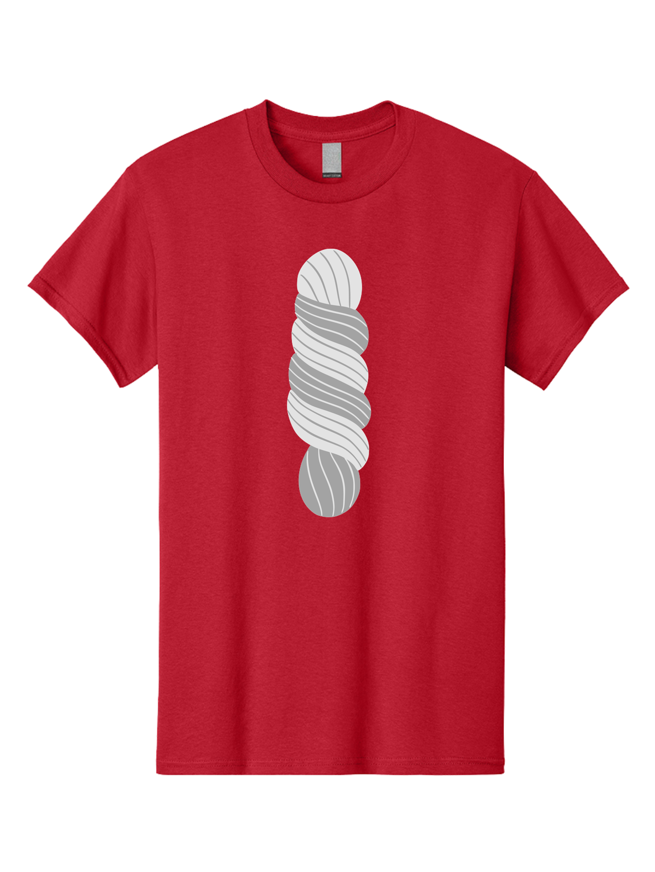 Twisted-Rope Men'S Graphic Tee, 100% Cotton, Comfortable Casual Summer Wear, Machine Washable, Twisted Yarn, Knitting Material, Gray And White Yarn, Crafting Supplies, Textile Art, Creative Hobbies, Diy Projects, Handmade Crafts Aac131