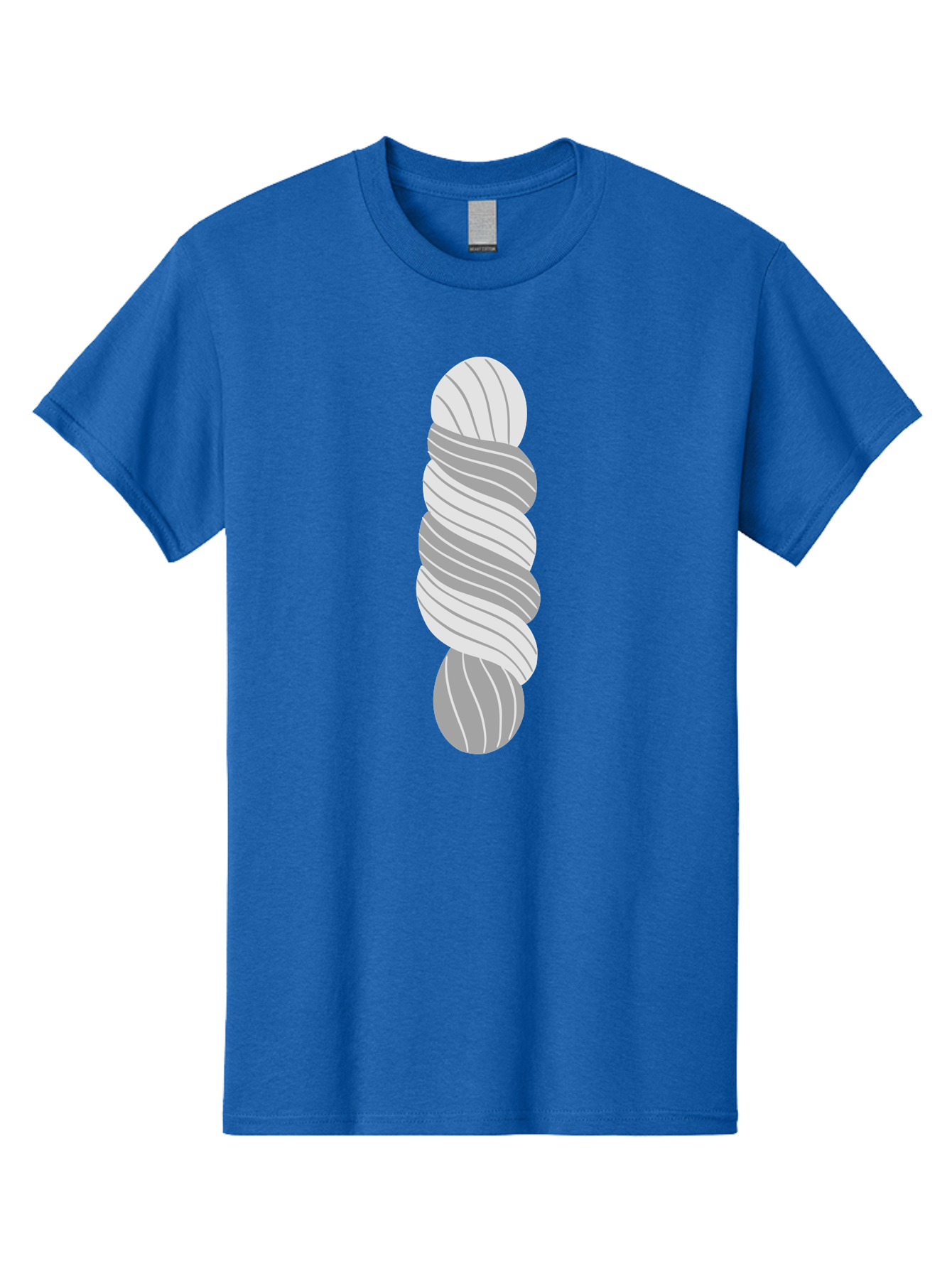 Twisted-Rope Men'S Graphic Tee, 100% Cotton, Comfortable Casual Summer Wear, Machine Washable, Twisted Yarn, Knitting Material, Gray And White Yarn, Crafting Supplies, Textile Art, Creative Hobbies, Diy Projects, Handmade Crafts Aac131 15