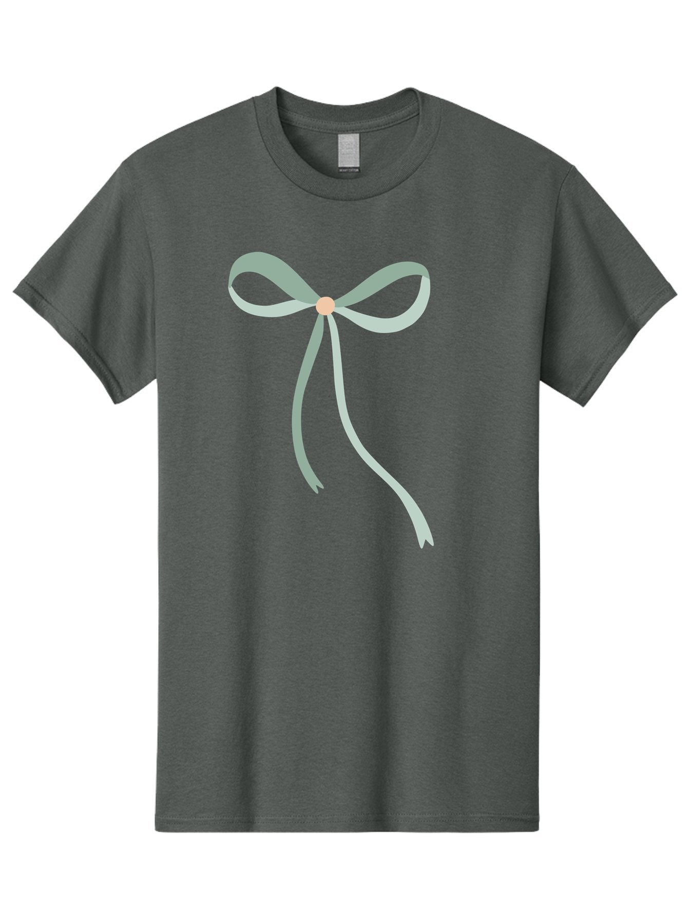 White-Bow Men'S Graphic Tee, 100% Cotton, Comfortable Casual Summer Wear, Machine Washable, Grey Ribbon, Bow Decoration, Gift Wrapping, Celebratory Decor, Party Favors, Elegant Design, Soft Pastel, Minimalist Style Aac134 12