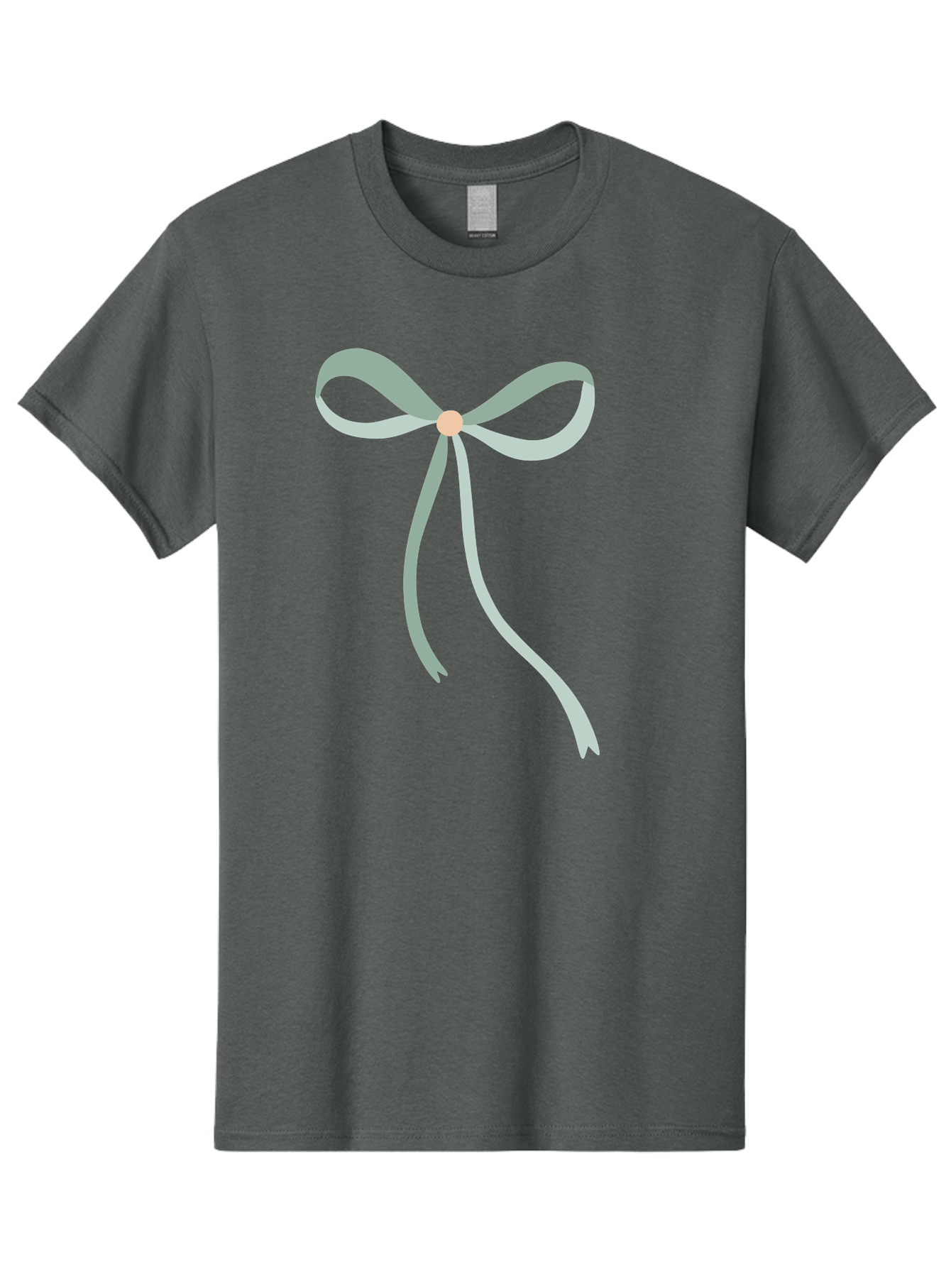 White-Bow Men'S Graphic Tee, 100% Cotton, Comfortable Casual Summer Wear, Machine Washable, Grey Ribbon, Bow Decoration, Gift Wrapping, Celebratory Decor, Party Favors, Elegant Design, Soft Pastel, Minimalist Style Aac134 5