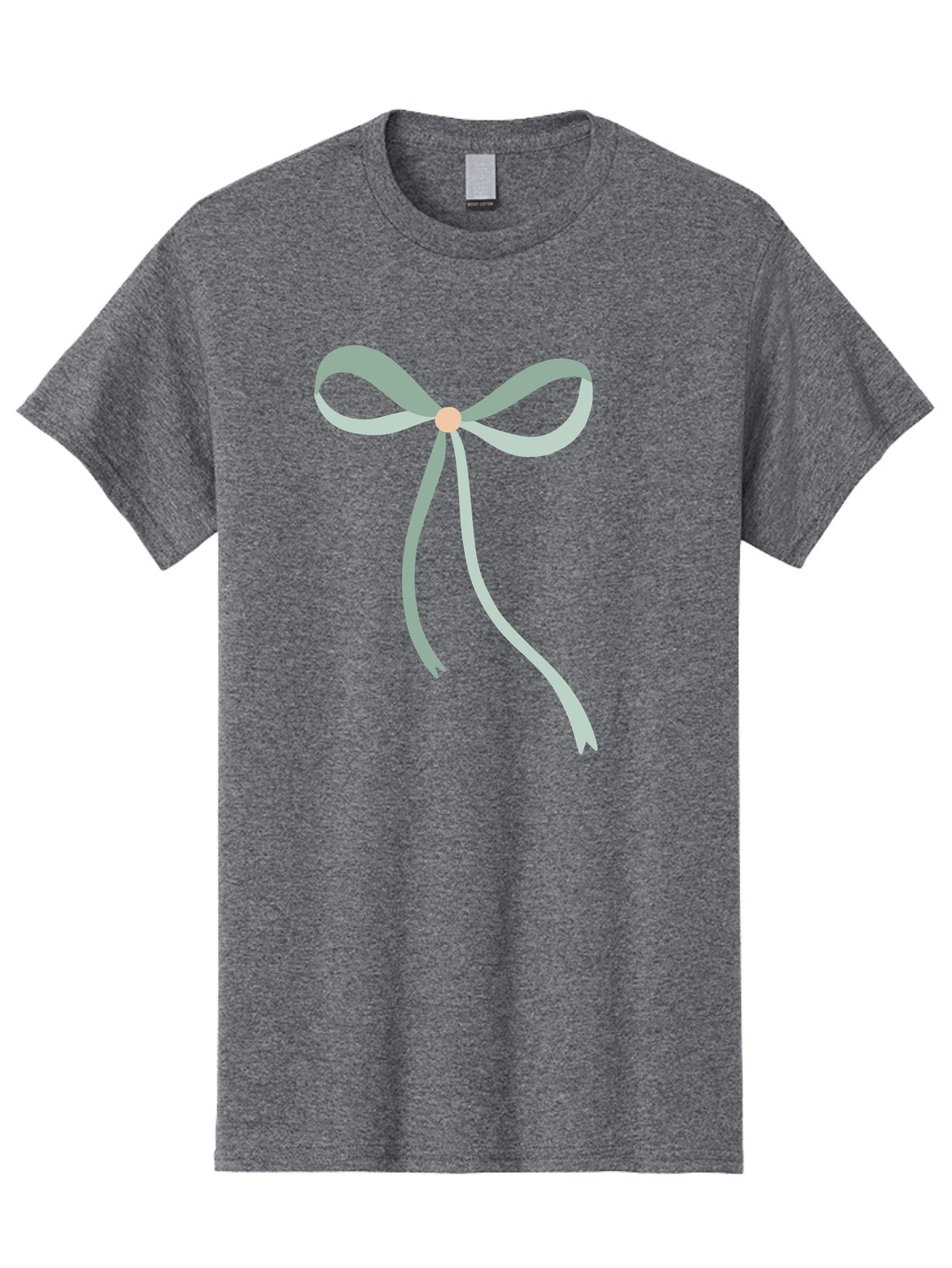 White-Bow Men'S Graphic Tee, 100% Cotton, Comfortable Casual Summer Wear, Machine Washable, Grey Ribbon, Bow Decoration, Gift Wrapping, Celebratory Decor, Party Favors, Elegant Design, Soft Pastel, Minimalist Style Aac134 8