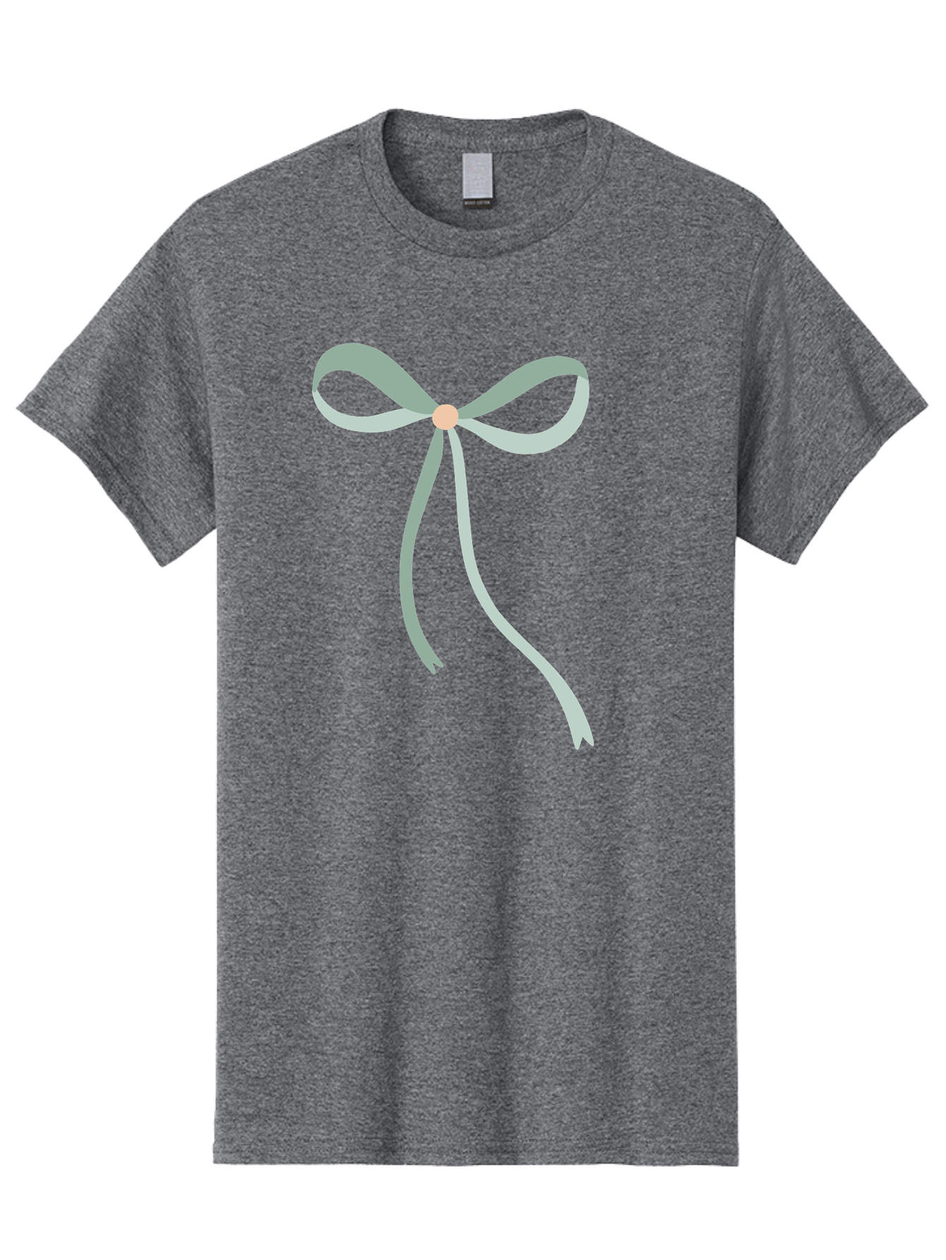 White-Bow Men'S Graphic Tee, 100% Cotton, Comfortable Casual Summer Wear, Machine Washable, Grey Ribbon, Bow Decoration, Gift Wrapping, Celebratory Decor, Party Favors, Elegant Design, Soft Pastel, Minimalist Style Aac134 11