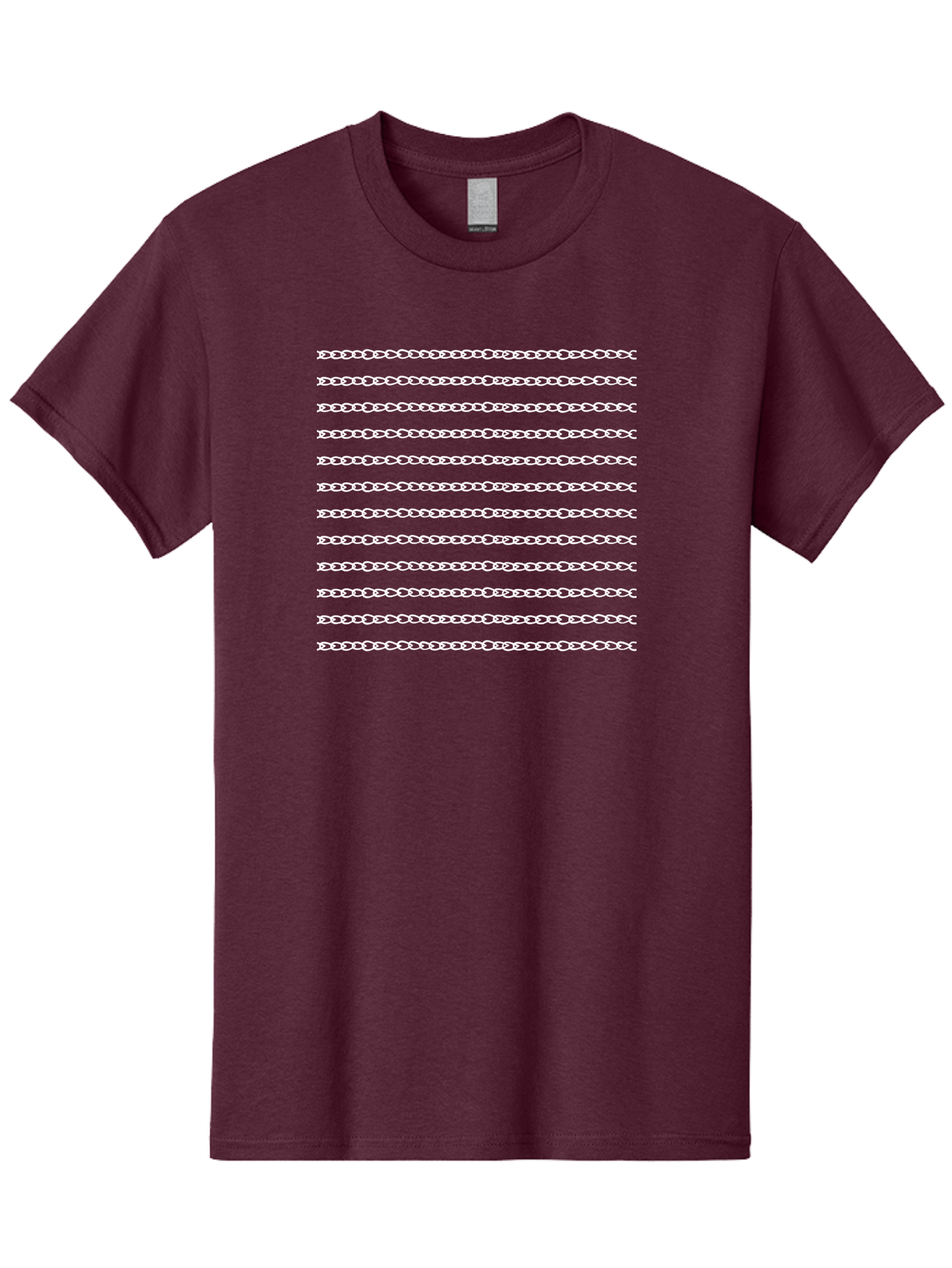 White-Chain-Pattern Men'S Graphic Tee, 100% Cotton, Comfortable Casual Summer Wear, Machine Washable, Chain Link Pattern, Seamless Texture, White Background, Subtle Design, Minimalist Aesthetic, Repeating Motif, Decorative Element, Aac135 5