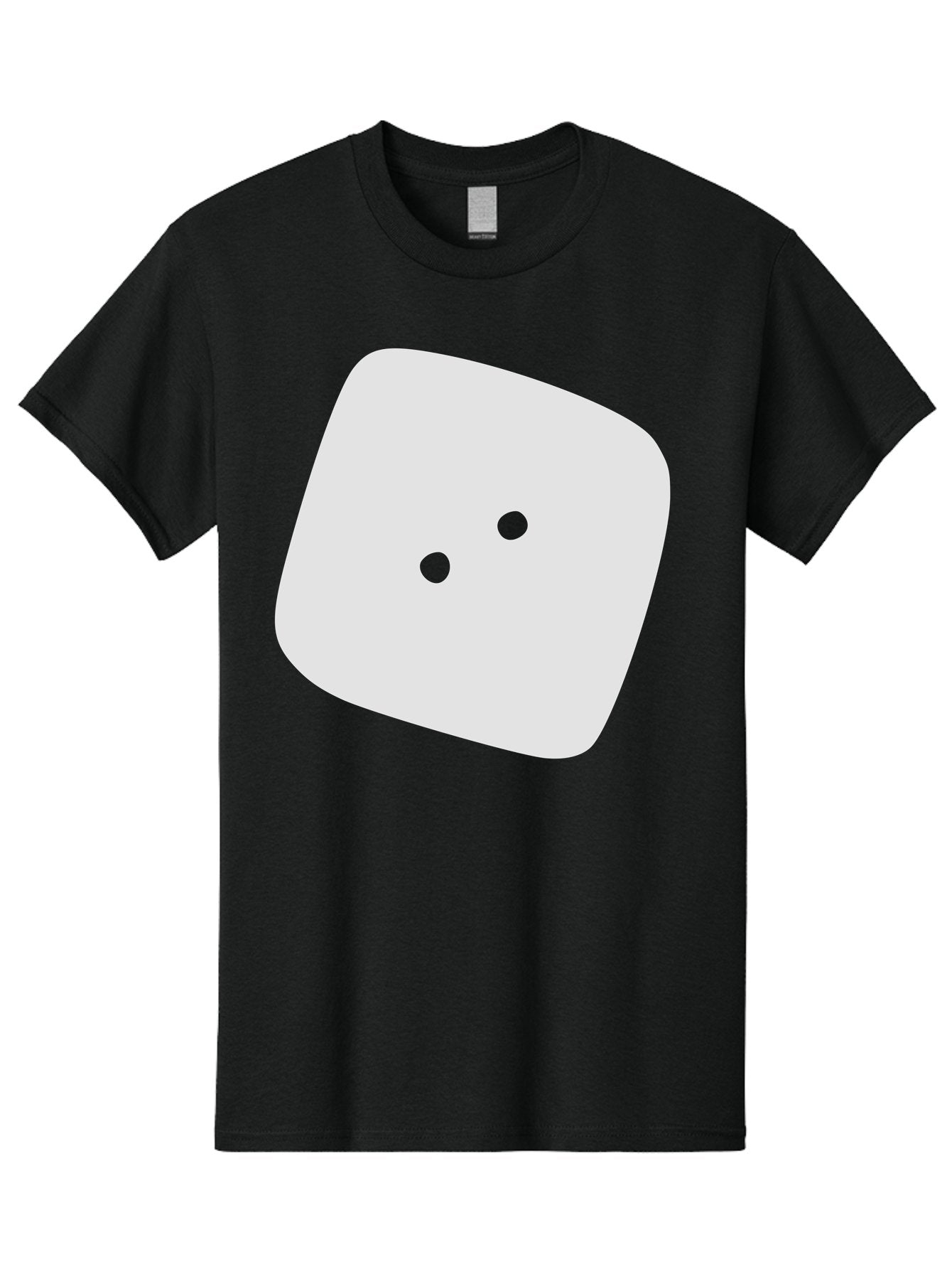 White-Rounded-Square-With-Two-Green-Dots Men'S Graphic Tee, 100% Cotton, Comfortable Casual Summer Wear, Machine Washable, Simple Smiley Face, Minimalist Design, Cute Emoji, Rounded Square Shape, Green Dots, Friendly Expression, Digital Icon, Aac137 12