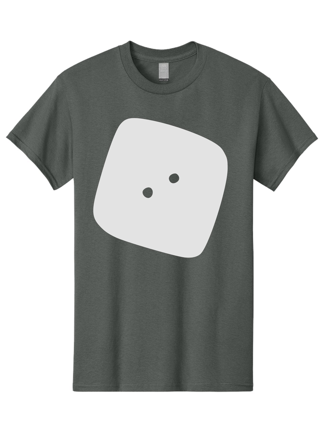 White-Rounded-Square-With-Two-Green-Dots Men'S Graphic Tee, 100% Cotton, Comfortable Casual Summer Wear, Machine Washable, Simple Smiley Face, Minimalist Design, Cute Emoji, Rounded Square Shape, Green Dots, Friendly Expression, Digital Icon, Aac137