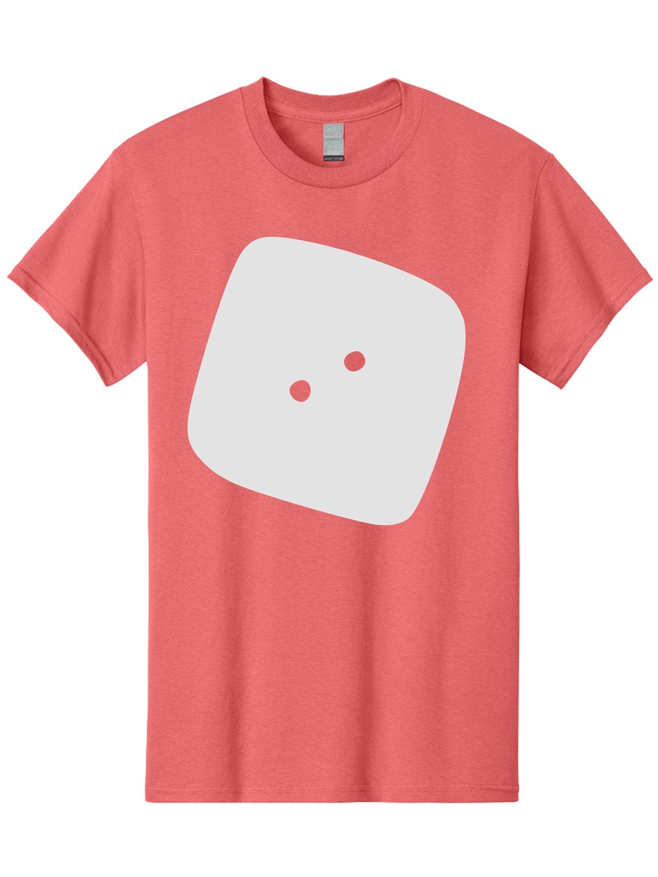 White-Rounded-Square-With-Two-Green-Dots Men'S Graphic Tee, 100% Cotton, Comfortable Casual Summer Wear, Machine Washable, Simple Smiley Face, Minimalist Design, Cute Emoji, Rounded Square Shape, Green Dots, Friendly Expression, Digital Icon, Aac137 15