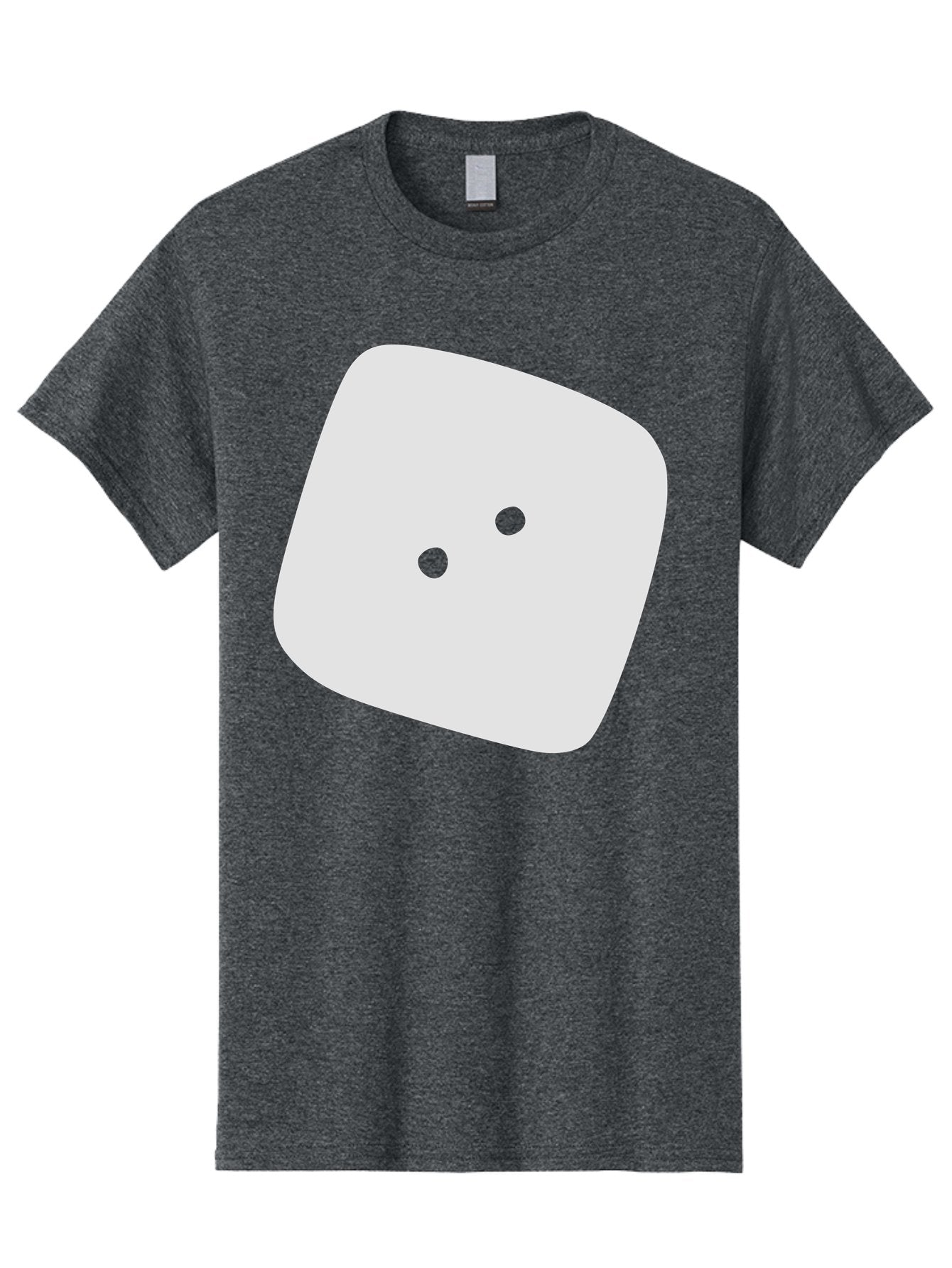 White-Rounded-Square-With-Two-Green-Dots Men'S Graphic Tee, 100% Cotton, Comfortable Casual Summer Wear, Machine Washable, Simple Smiley Face, Minimalist Design, Cute Emoji, Rounded Square Shape, Green Dots, Friendly Expression, Digital Icon, Aac137 3