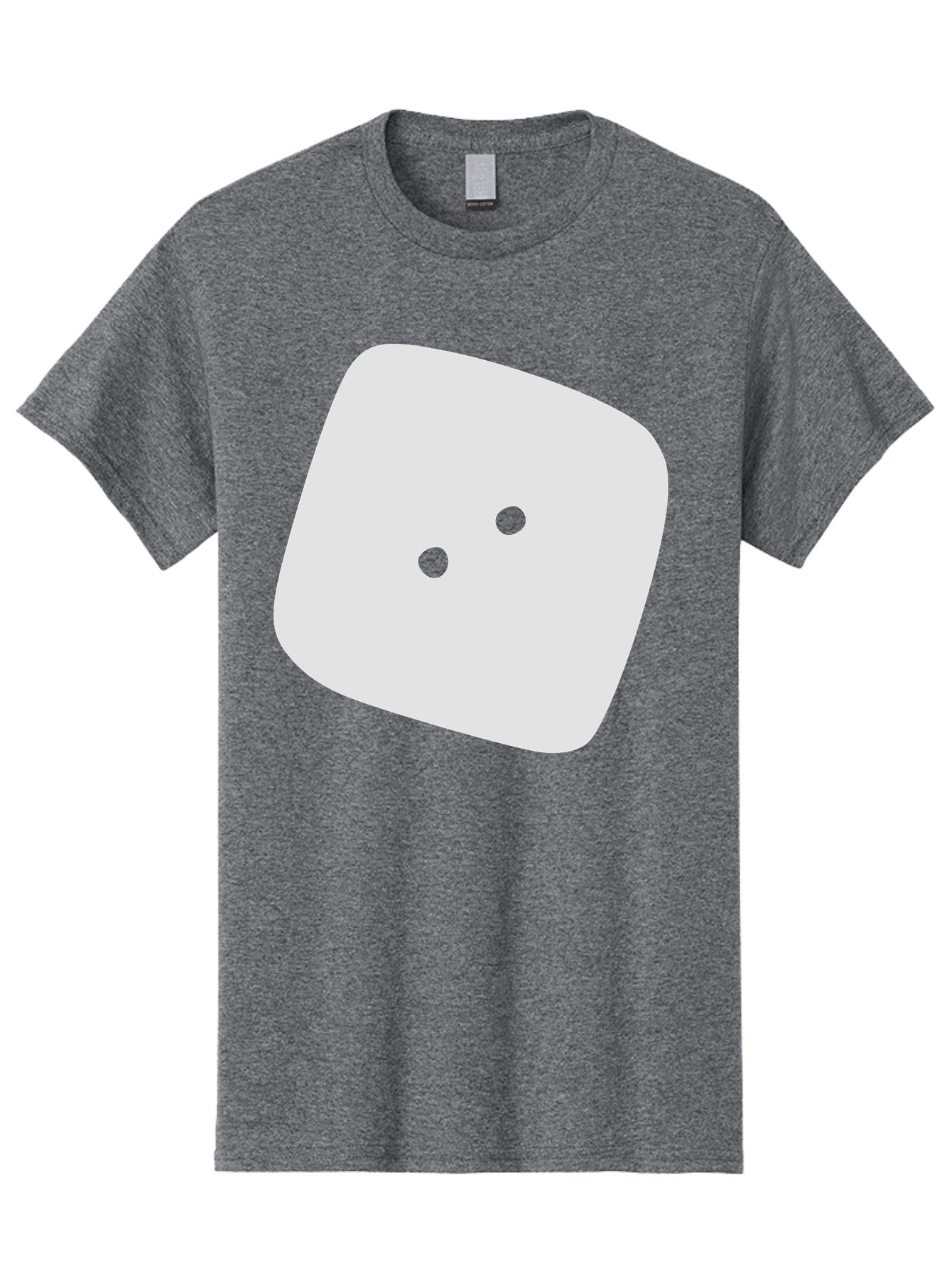 White-Rounded-Square-With-Two-Green-Dots Men'S Graphic Tee, 100% Cotton, Comfortable Casual Summer Wear, Machine Washable, Simple Smiley Face, Minimalist Design, Cute Emoji, Rounded Square Shape, Green Dots, Friendly Expression, Digital Icon, Aac137 13