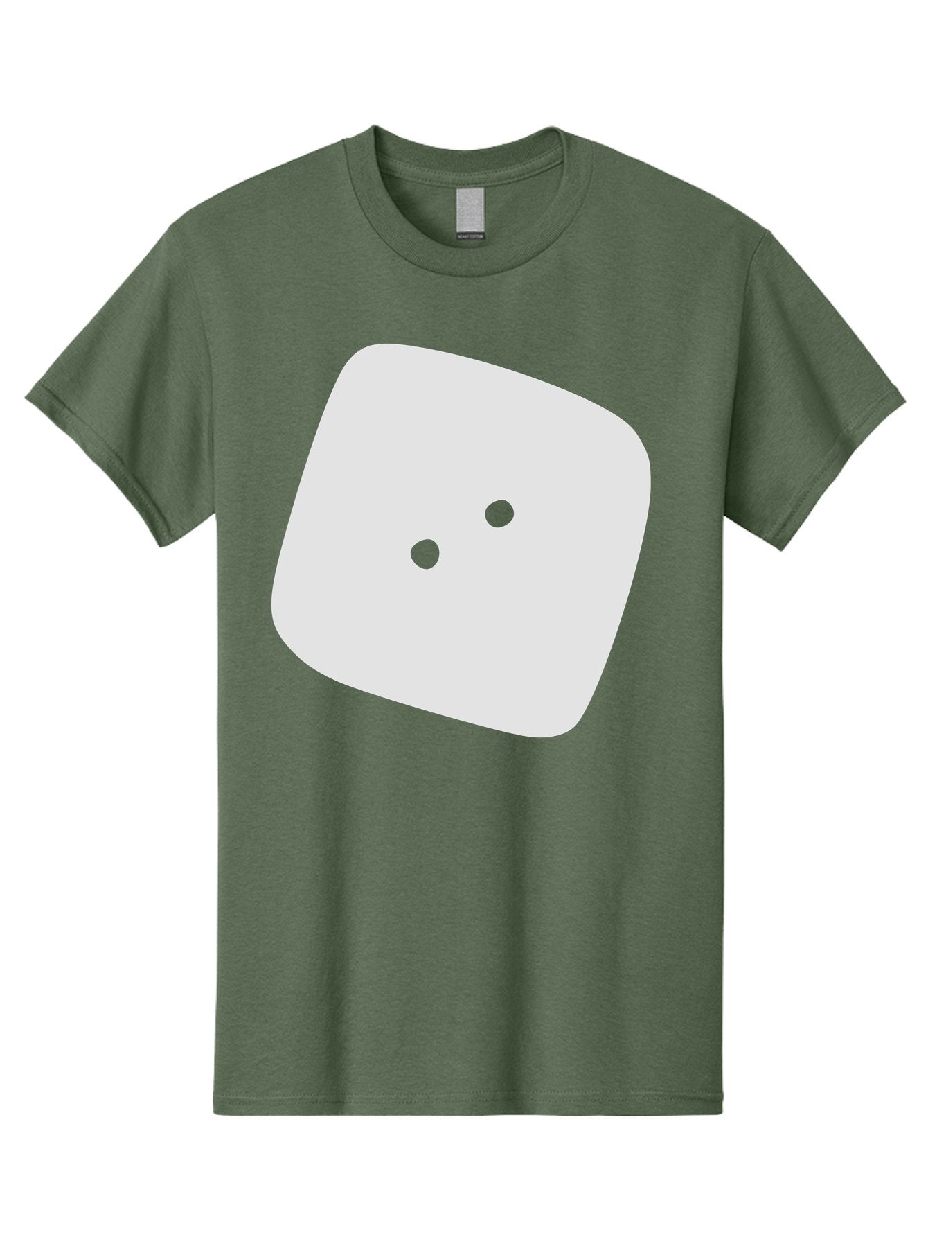 White-Rounded-Square-With-Two-Green-Dots Men'S Graphic Tee, 100% Cotton, Comfortable Casual Summer Wear, Machine Washable, Simple Smiley Face, Minimalist Design, Cute Emoji, Rounded Square Shape, Green Dots, Friendly Expression, Digital Icon, Aac137 6