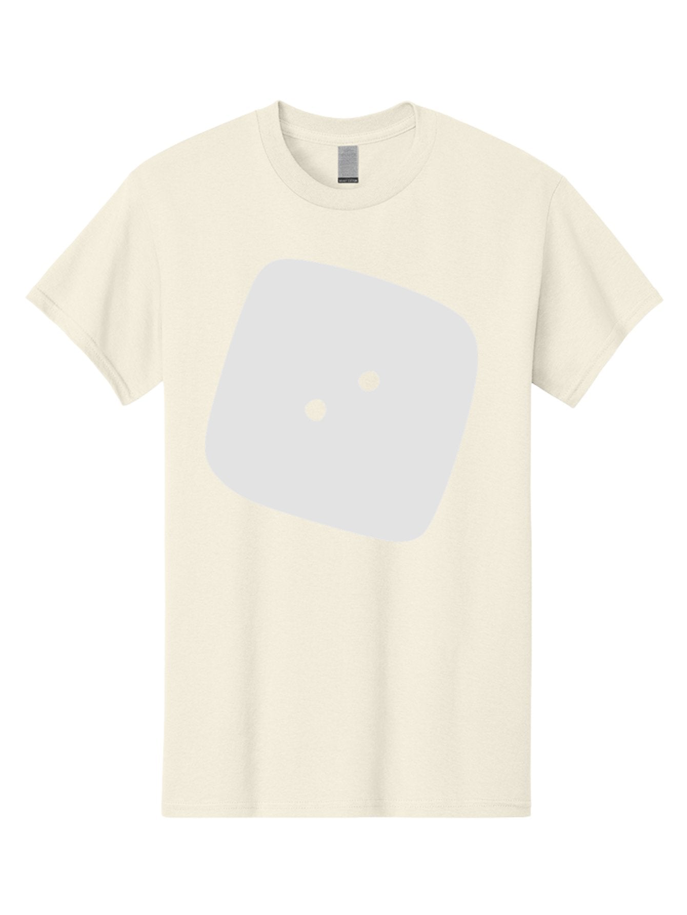 White-Rounded-Square-With-Two-Green-Dots Men'S Graphic Tee, 100% Cotton, Comfortable Casual Summer Wear, Machine Washable, Simple Smiley Face, Minimalist Design, Cute Emoji, Rounded Square Shape, Green Dots, Friendly Expression, Digital Icon, Aac137