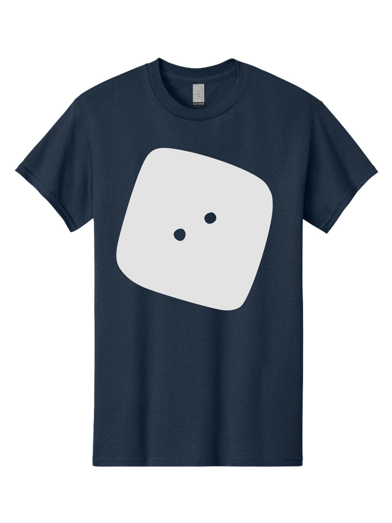 White-Rounded-Square-With-Two-Green-Dots Men'S Graphic Tee, 100% Cotton, Comfortable Casual Summer Wear, Machine Washable, Simple Smiley Face, Minimalist Design, Cute Emoji, Rounded Square Shape, Green Dots, Friendly Expression, Digital Icon, Aac137 5