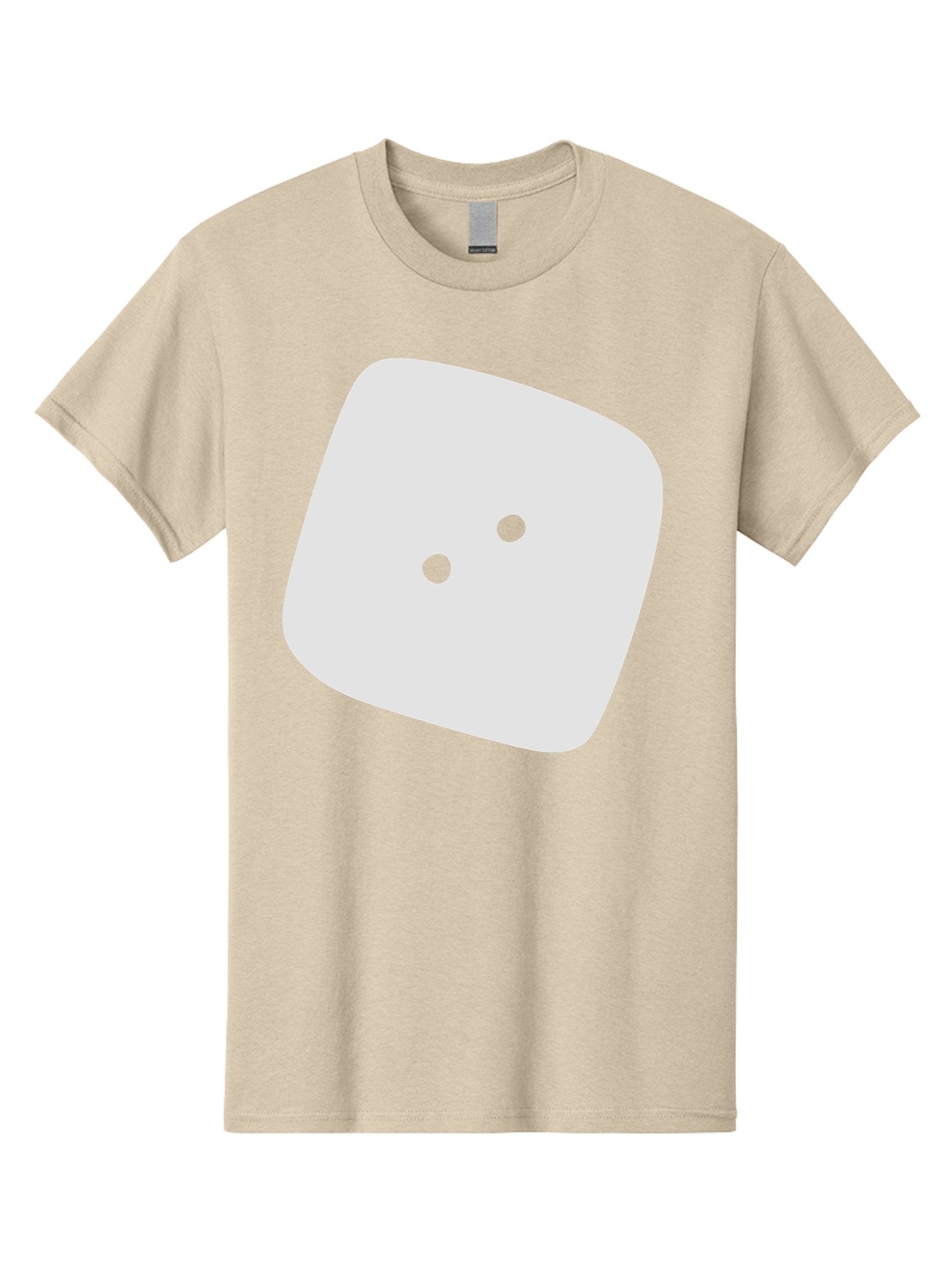 White-Rounded-Square-With-Two-Green-Dots Men'S Graphic Tee, 100% Cotton, Comfortable Casual Summer Wear, Machine Washable, Simple Smiley Face, Minimalist Design, Cute Emoji, Rounded Square Shape, Green Dots, Friendly Expression, Digital Icon, Aac137 4