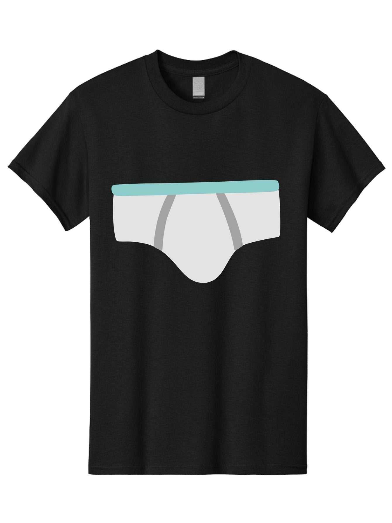 White-Underwear Men'S Graphic Tee, 100% Cotton, Comfortable Casual Summer Wear, Machine Washable, Men'S Briefs, White Underwear, Gray Stripes, Light Blue Waistband, Comfortable Undergarments, Minimalist Design, Simple Illustration Aac138 5