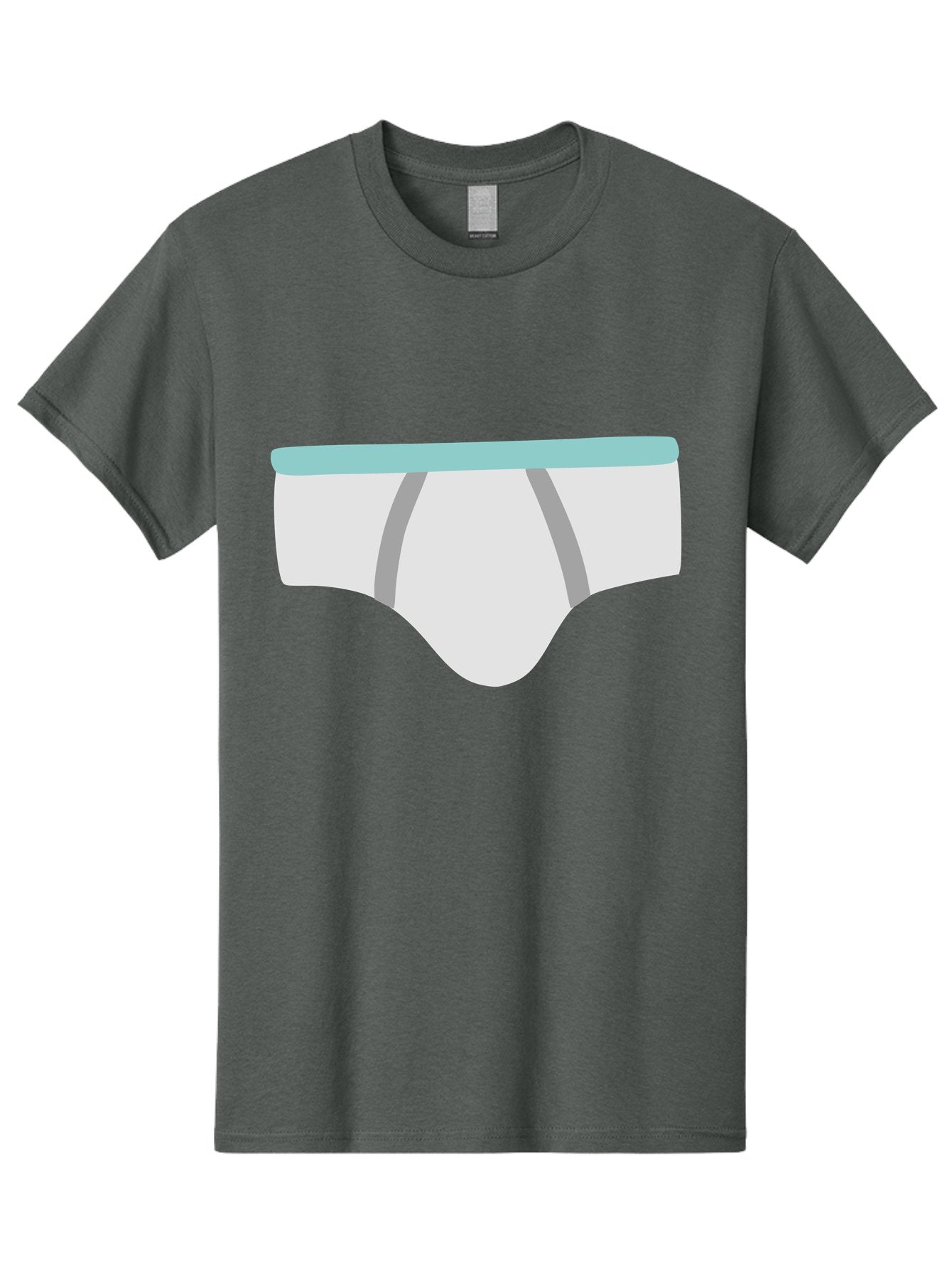 White-Underwear Men'S Graphic Tee, 100% Cotton, Comfortable Casual Summer Wear, Machine Washable, Men'S Briefs, White Underwear, Gray Stripes, Light Blue Waistband, Comfortable Undergarments, Minimalist Design, Simple Illustration Aac138