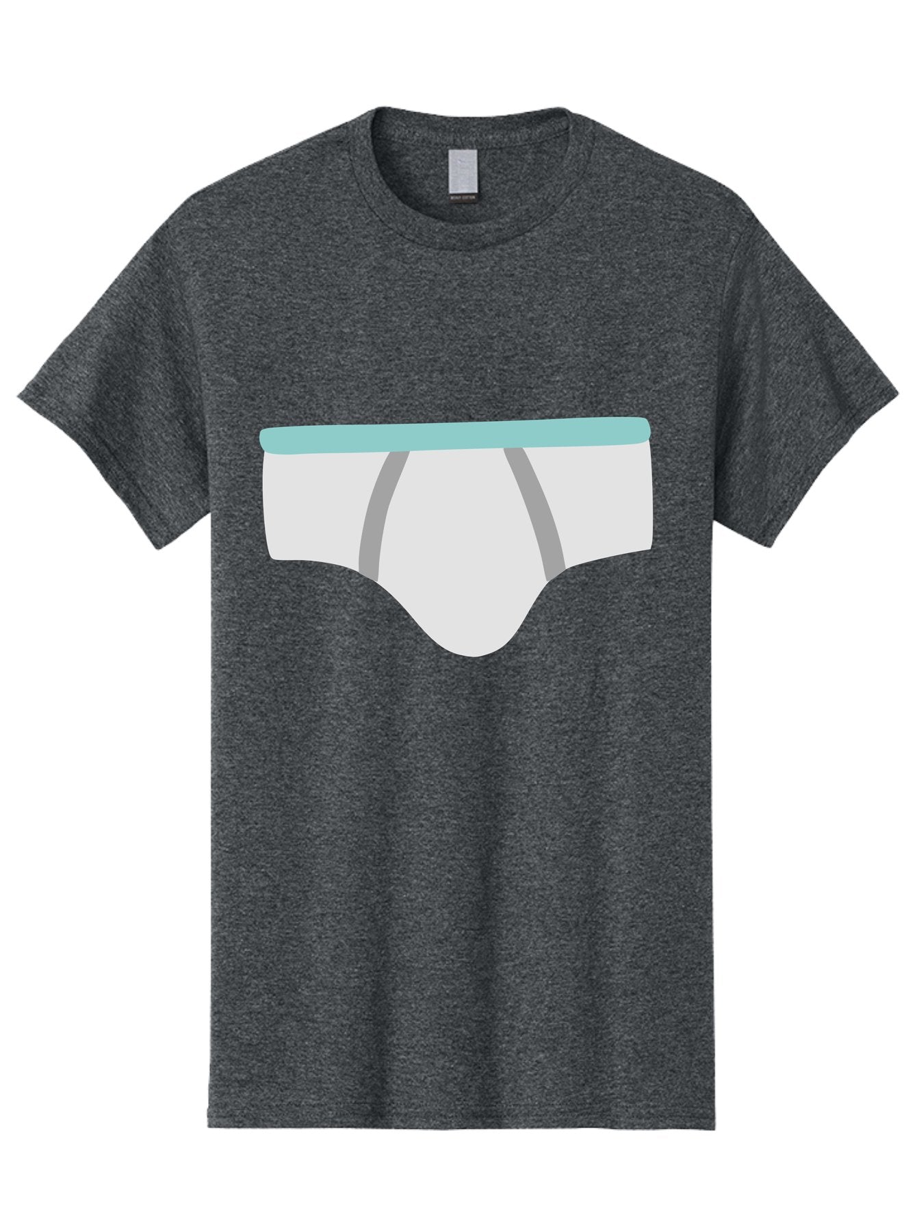 White-Underwear Men'S Graphic Tee, 100% Cotton, Comfortable Casual Summer Wear, Machine Washable, Men'S Briefs, White Underwear, Gray Stripes, Light Blue Waistband, Comfortable Undergarments, Minimalist Design, Simple Illustration Aac138 13