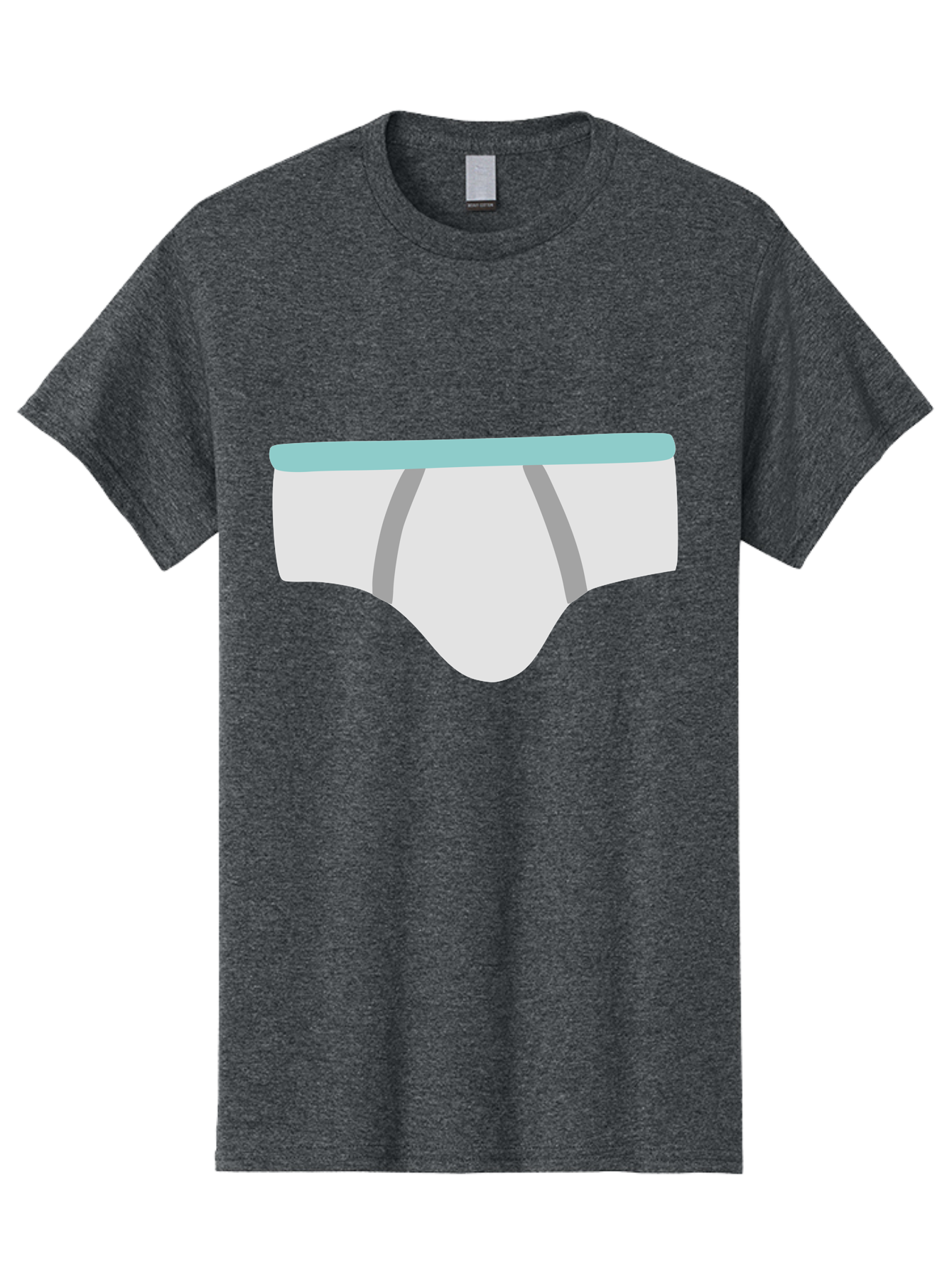White-Underwear Men'S Graphic Tee, 100% Cotton, Comfortable Casual Summer Wear, Machine Washable, Men'S Briefs, White Underwear, Gray Stripes, Light Blue Waistband, Comfortable Undergarments, Minimalist Design, Simple Illustration Aac138 29