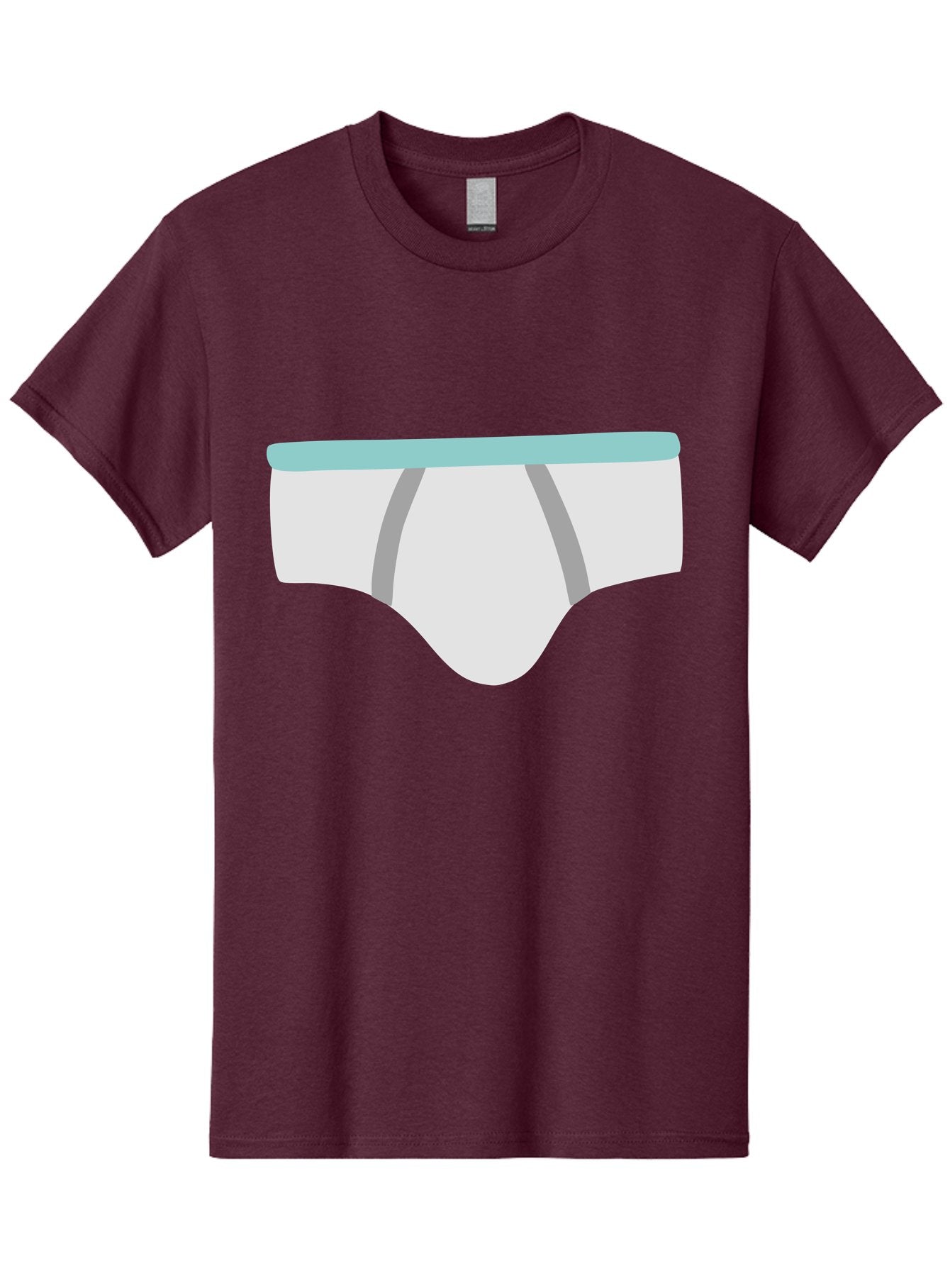 White-Underwear Men'S Graphic Tee, 100% Cotton, Comfortable Casual Summer Wear, Machine Washable, Men'S Briefs, White Underwear, Gray Stripes, Light Blue Waistband, Comfortable Undergarments, Minimalist Design, Simple Illustration Aac138