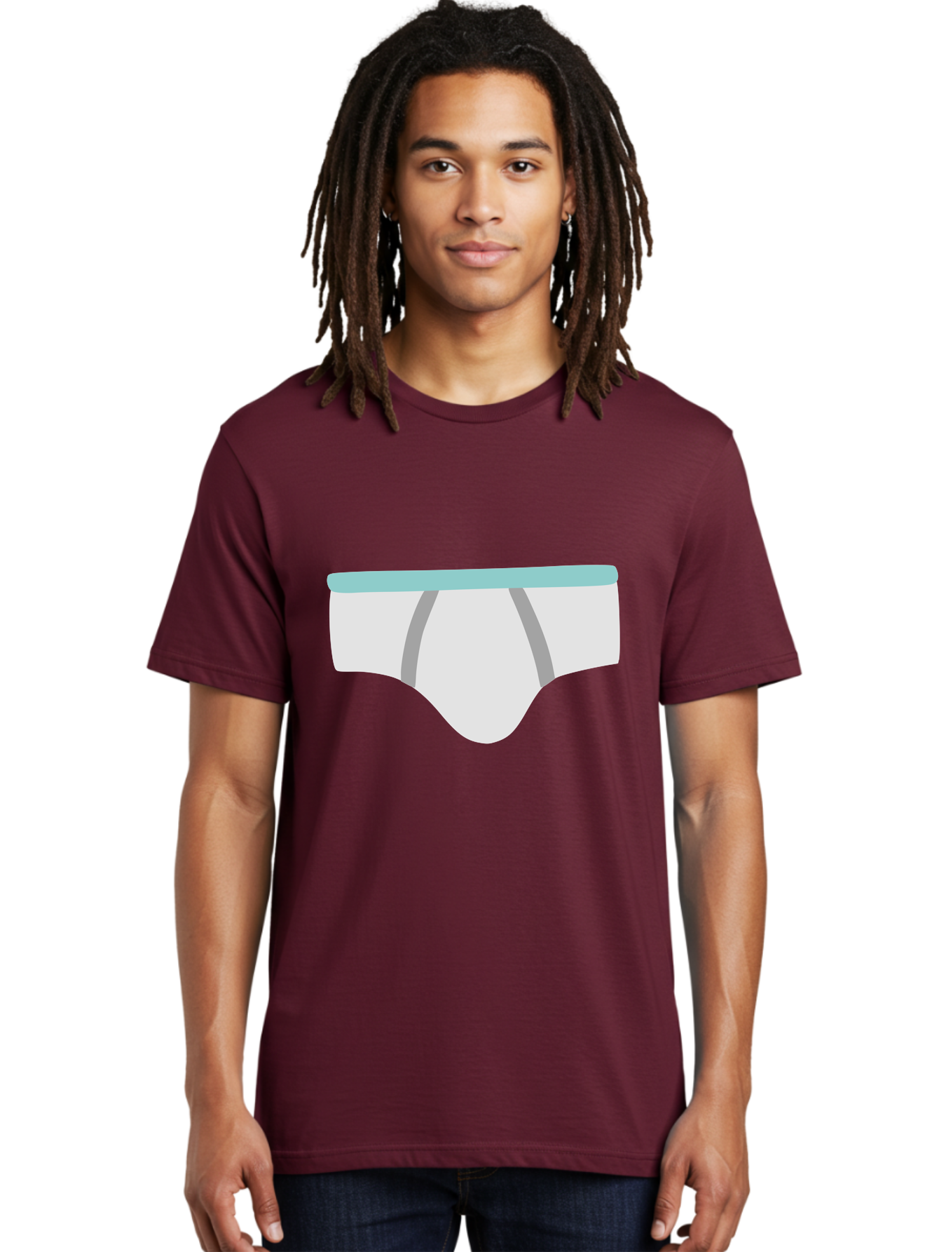 White-Underwear Men'S Graphic Tee, 100% Cotton, Comfortable Casual Summer Wear, Machine Washable, Men'S Briefs, White Underwear, Gray Stripes, Light Blue Waistband, Comfortable Undergarments, Minimalist Design, Simple Illustration Aac138 20