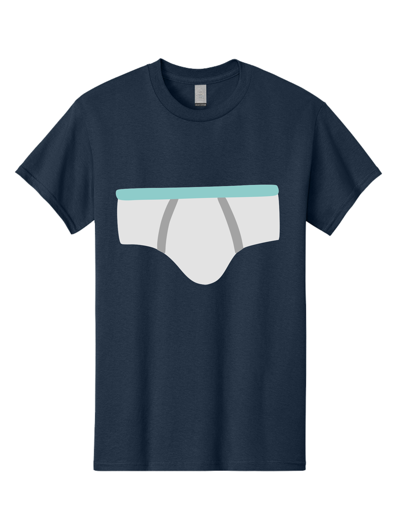 White-Underwear Men'S Graphic Tee, 100% Cotton, Comfortable Casual Summer Wear, Machine Washable, Men'S Briefs, White Underwear, Gray Stripes, Light Blue Waistband, Comfortable Undergarments, Minimalist Design, Simple Illustration Aac138 9