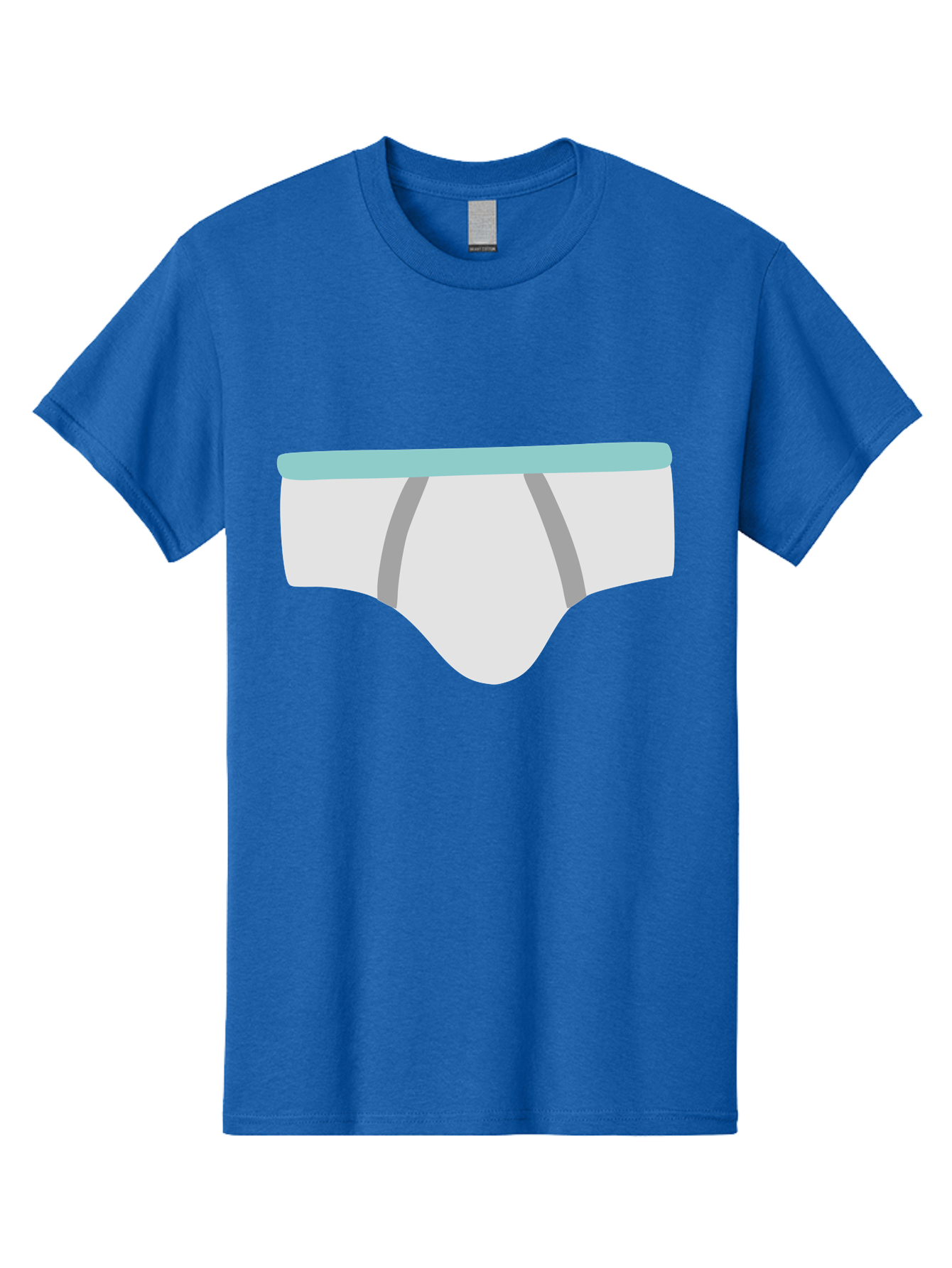 White-Underwear Men'S Graphic Tee, 100% Cotton, Comfortable Casual Summer Wear, Machine Washable, Men'S Briefs, White Underwear, Gray Stripes, Light Blue Waistband, Comfortable Undergarments, Minimalist Design, Simple Illustration Aac138 3