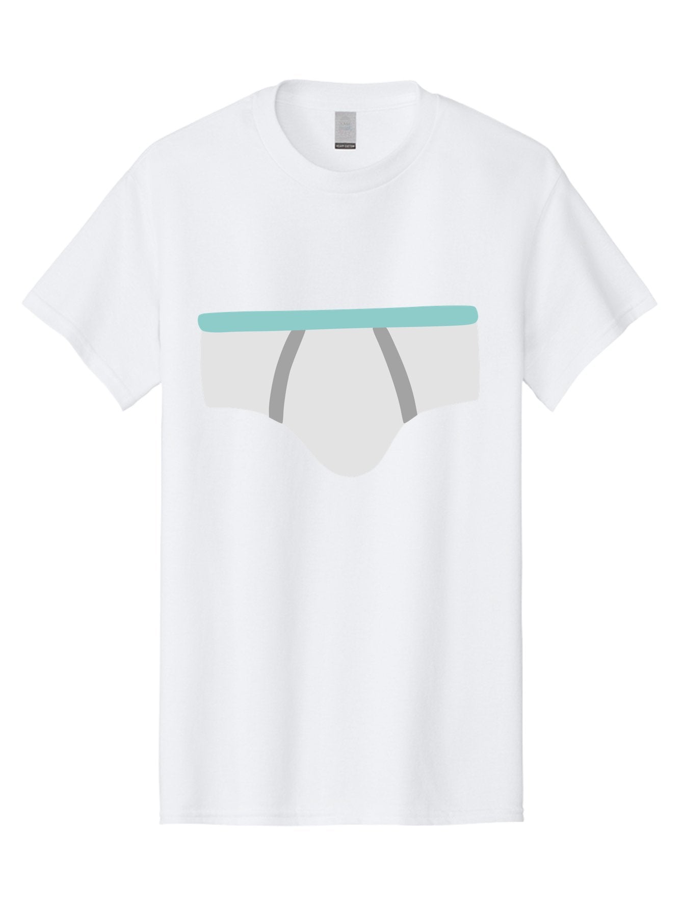 White-Underwear Men'S Graphic Tee, 100% Cotton, Comfortable Casual Summer Wear, Machine Washable, Men'S Briefs, White Underwear, Gray Stripes, Light Blue Waistband, Comfortable Undergarments, Minimalist Design, Simple Illustration Aac138 12