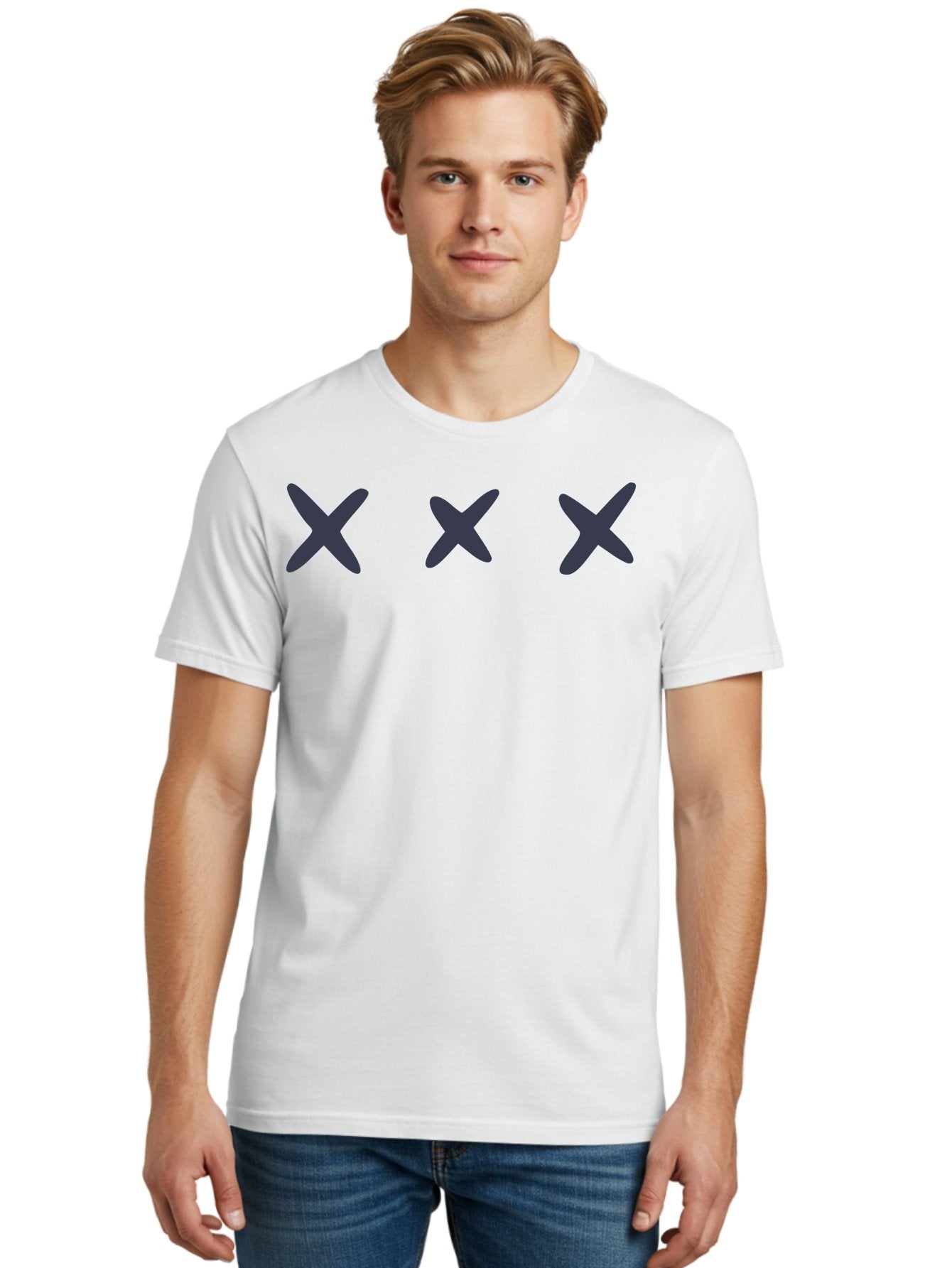 X-Marks-1 Men'S Graphic Tee, 100% Cotton, Comfortable Casual Summer Wear, Machine Washable, X Symbol, Delete Icon, Close Button, Cancel Sign, Cross Mark, Removal Indicator, Negative Symbol Aac142 28