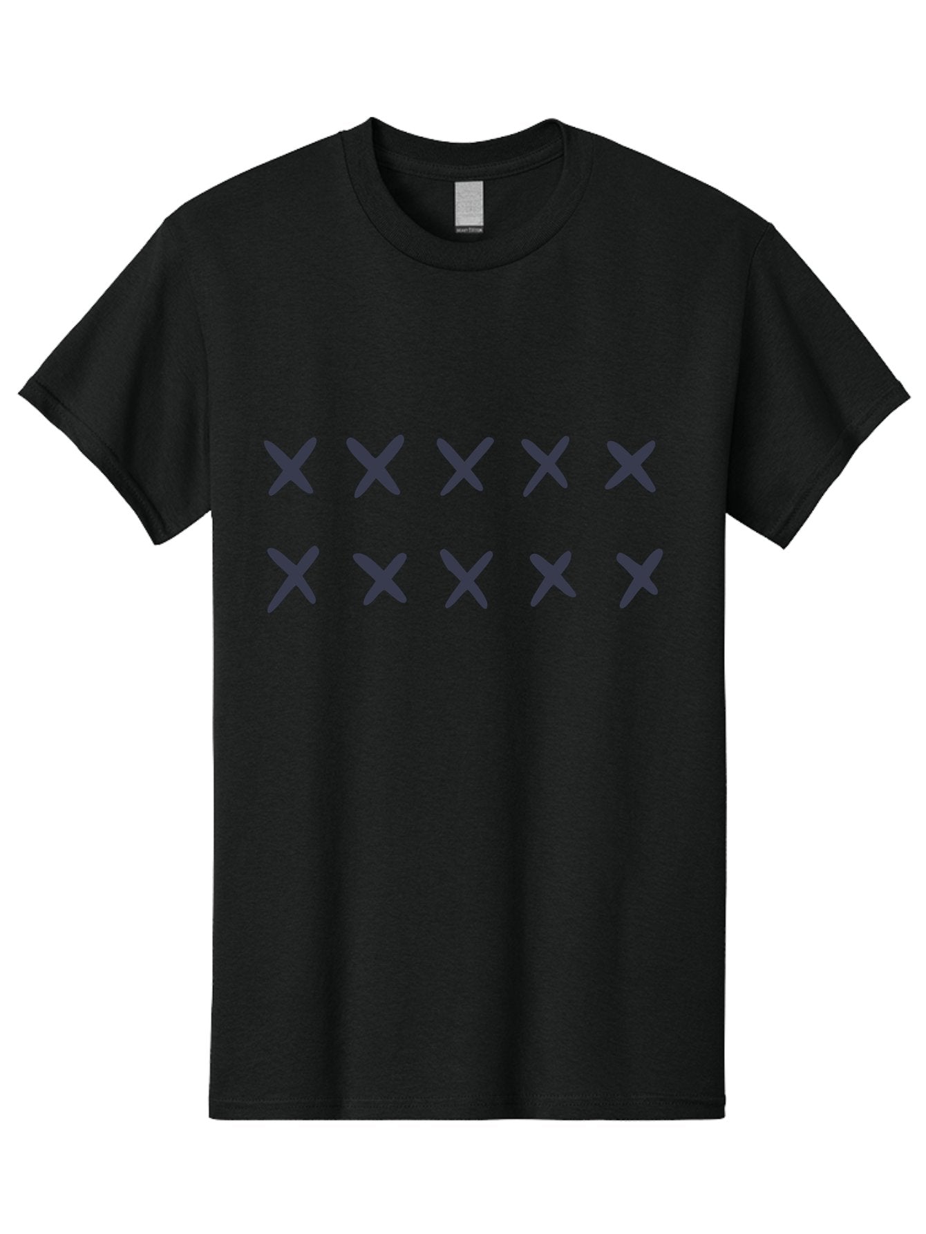 X-Marks Men'S Graphic Tee, 100% Cotton, Comfortable Casual Summer Wear, Machine Washable, Gray X Marks, Multiple X Symbols, Repetitive Pattern, Dark Gray Crosses, Identical Marks, Row Of X'S, Simple Design Elements, Symmetrical Arrangement Aac143 4