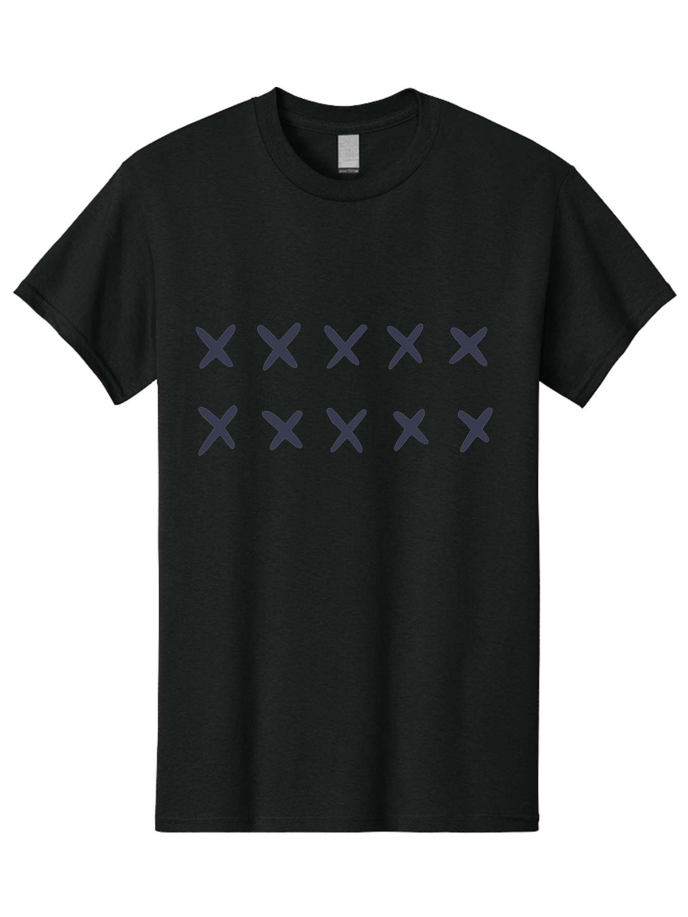 X-Marks Men'S Graphic Tee, 100% Cotton, Comfortable Casual Summer Wear, Machine Washable, Gray X Marks, Multiple X Symbols, Repetitive Pattern, Dark Gray Crosses, Identical Marks, Row Of X'S, Simple Design Elements, Symmetrical Arrangement Aac143 23