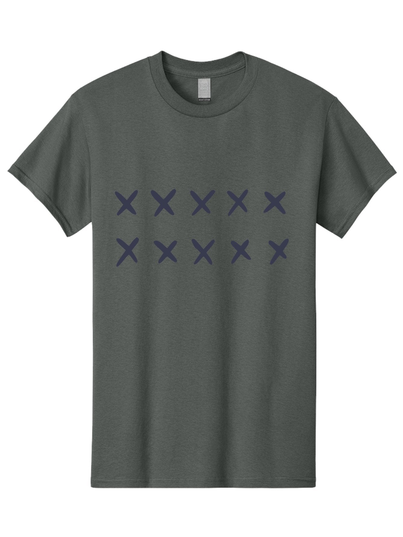 X-Marks Men'S Graphic Tee, 100% Cotton, Comfortable Casual Summer Wear, Machine Washable, Gray X Marks, Multiple X Symbols, Repetitive Pattern, Dark Gray Crosses, Identical Marks, Row Of X'S, Simple Design Elements, Symmetrical Arrangement Aac143 10