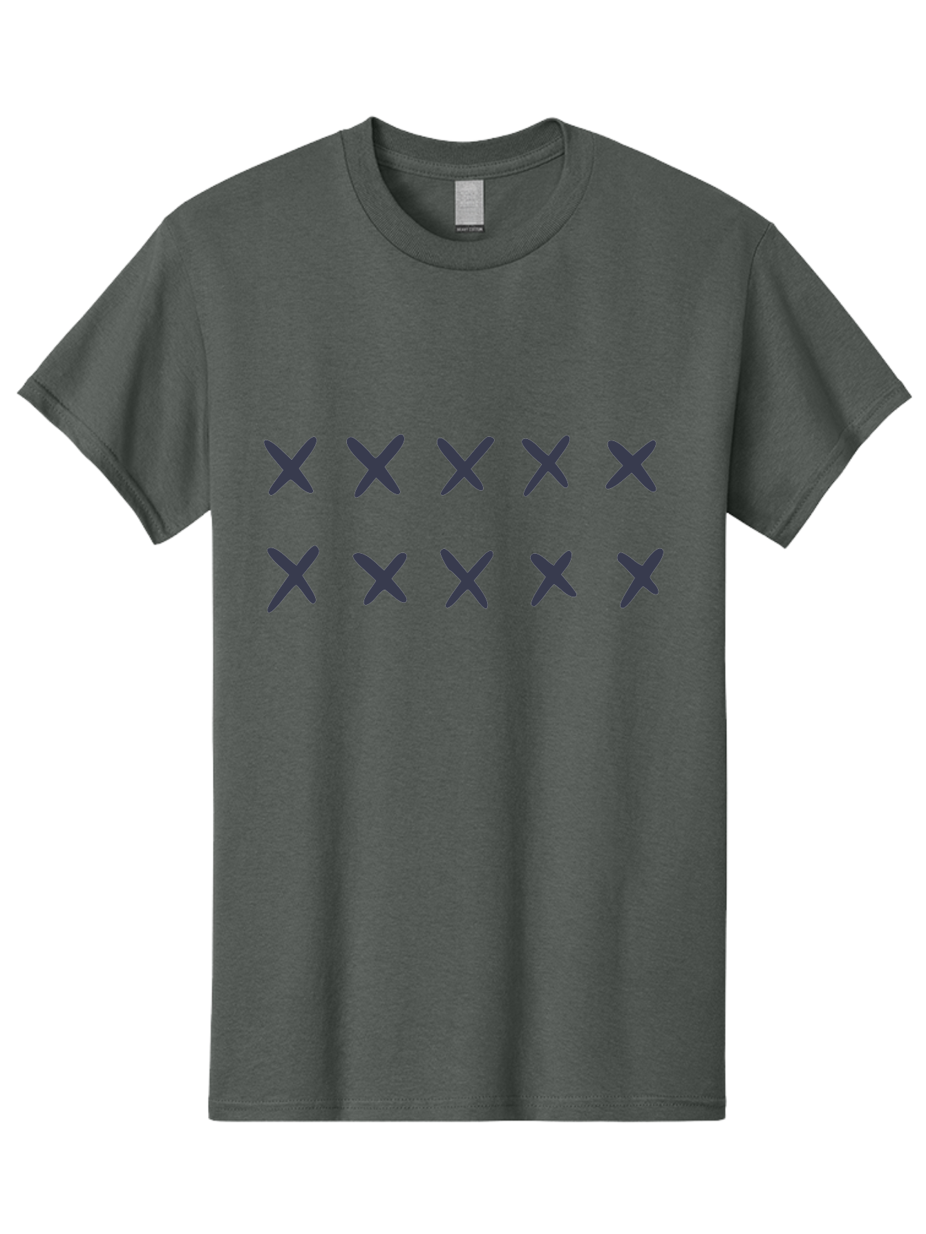 X-Marks Men'S Graphic Tee, 100% Cotton, Comfortable Casual Summer Wear, Machine Washable, Gray X Marks, Multiple X Symbols, Repetitive Pattern, Dark Gray Crosses, Identical Marks, Row Of X'S, Simple Design Elements, Symmetrical Arrangement Aac143 27