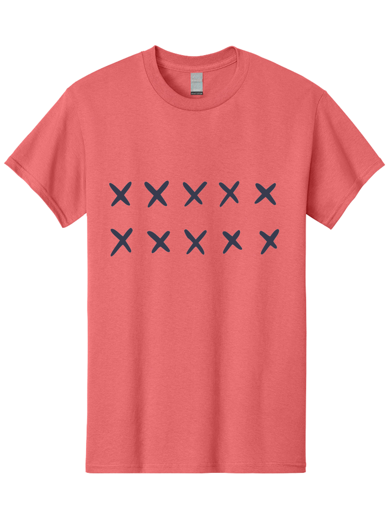 X-Marks Men'S Graphic Tee, 100% Cotton, Comfortable Casual Summer Wear, Machine Washable, Gray X Marks, Multiple X Symbols, Repetitive Pattern, Dark Gray Crosses, Identical Marks, Row Of X'S, Simple Design Elements, Symmetrical Arrangement Aac143 29