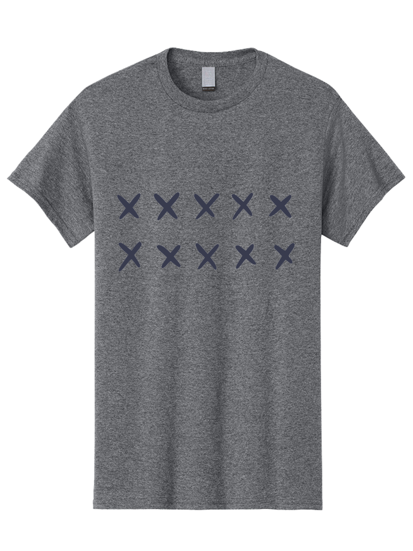 X-Marks Men'S Graphic Tee, 100% Cotton, Comfortable Casual Summer Wear, Machine Washable, Gray X Marks, Multiple X Symbols, Repetitive Pattern, Dark Gray Crosses, Identical Marks, Row Of X'S, Simple Design Elements, Symmetrical Arrangement Aac143 21