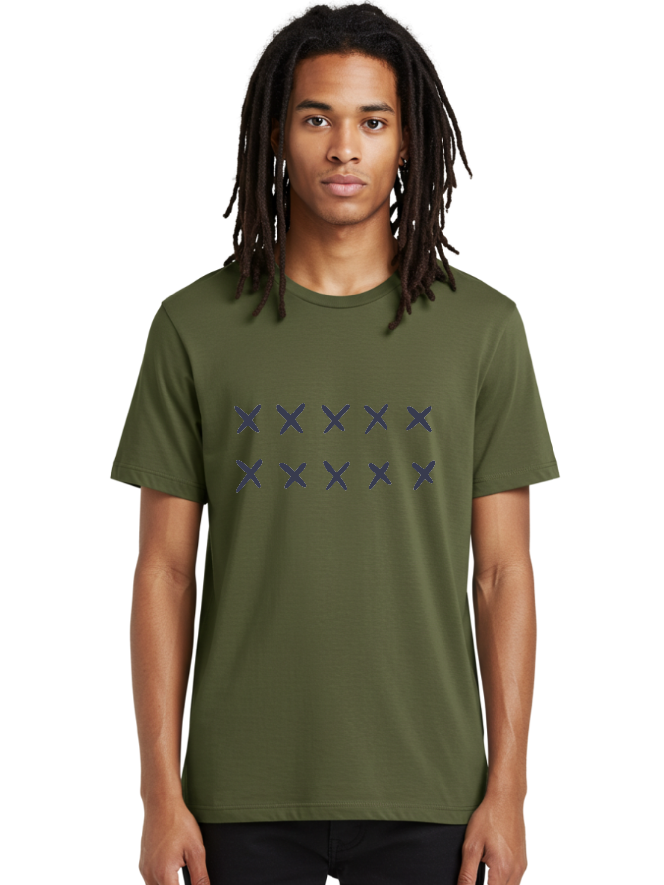 X-Marks Men'S Graphic Tee, 100% Cotton, Comfortable Casual Summer Wear, Machine Washable, Gray X Marks, Multiple X Symbols, Repetitive Pattern, Dark Gray Crosses, Identical Marks, Row Of X'S, Simple Design Elements, Symmetrical Arrangement Aac143 18