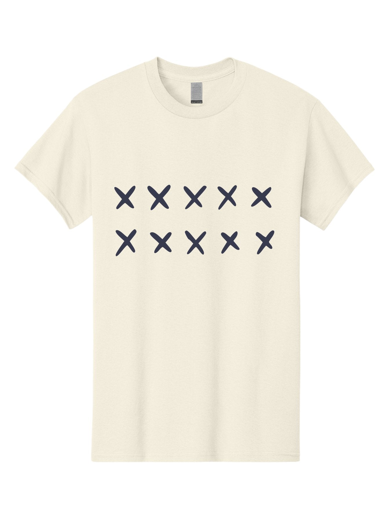 X-Marks Men'S Graphic Tee, 100% Cotton, Comfortable Casual Summer Wear, Machine Washable, Gray X Marks, Multiple X Symbols, Repetitive Pattern, Dark Gray Crosses, Identical Marks, Row Of X'S, Simple Design Elements, Symmetrical Arrangement Aac143