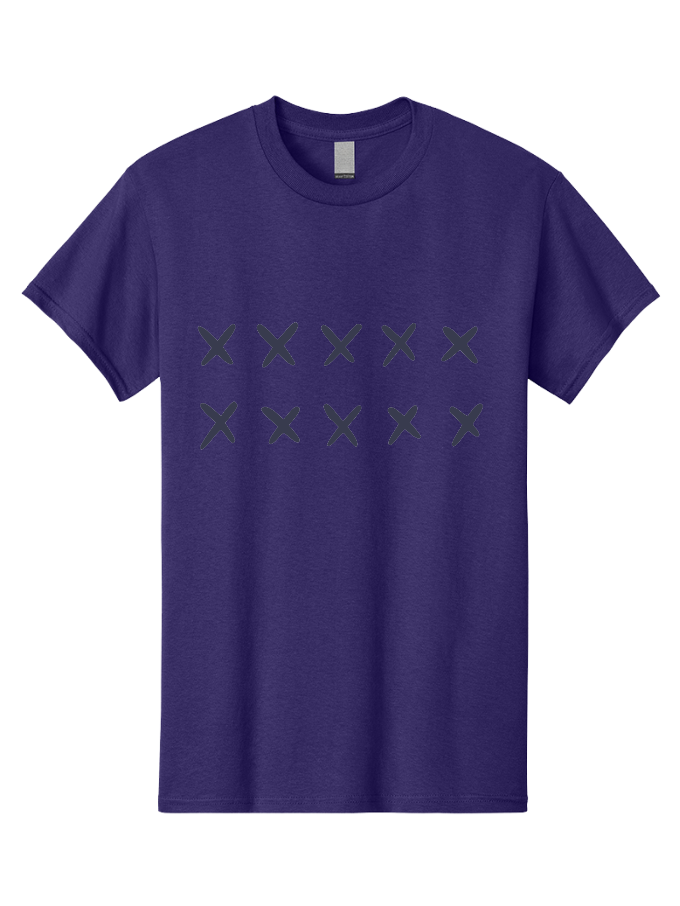 X-Marks Men'S Graphic Tee, 100% Cotton, Comfortable Casual Summer Wear, Machine Washable, Gray X Marks, Multiple X Symbols, Repetitive Pattern, Dark Gray Crosses, Identical Marks, Row Of X'S, Simple Design Elements, Symmetrical Arrangement Aac143 5