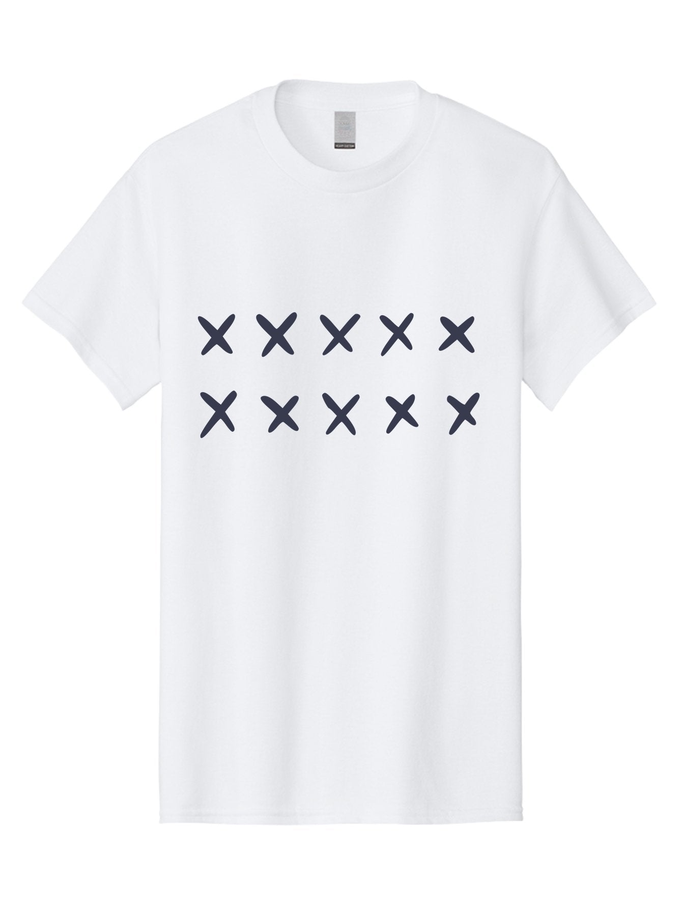 X-Marks Men'S Graphic Tee, 100% Cotton, Comfortable Casual Summer Wear, Machine Washable, Gray X Marks, Multiple X Symbols, Repetitive Pattern, Dark Gray Crosses, Identical Marks, Row Of X'S, Simple Design Elements, Symmetrical Arrangement Aac143 9