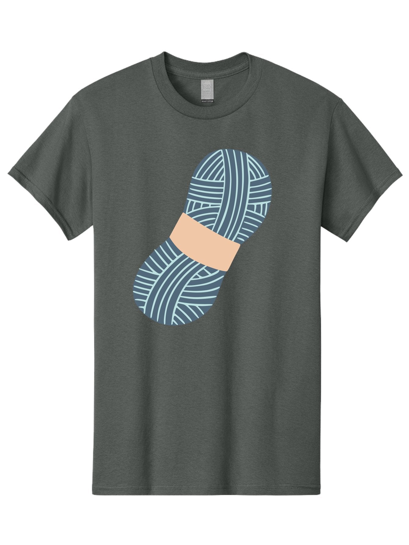 Yarn-Ball-1 Men'S Graphic Tee, 100% Cotton, Comfortable Casual Summer Wear, Machine Washable, Gray Yarn, White Stripes, Yarn Ball, Knitting Supplies, Crochet Materials, Craft Project Aac144