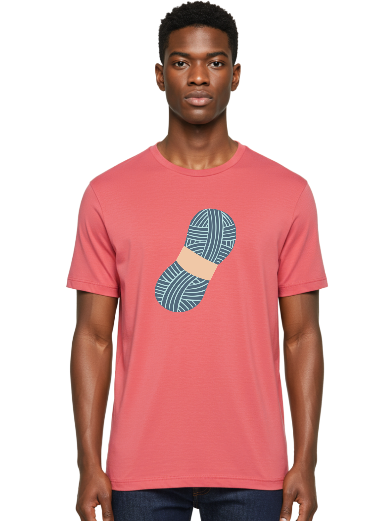 Yarn-Ball-1 Men'S Graphic Tee, 100% Cotton, Comfortable Casual Summer Wear, Machine Washable, Gray Yarn, White Stripes, Yarn Ball, Knitting Supplies, Crochet Materials, Craft Project Aac144 12